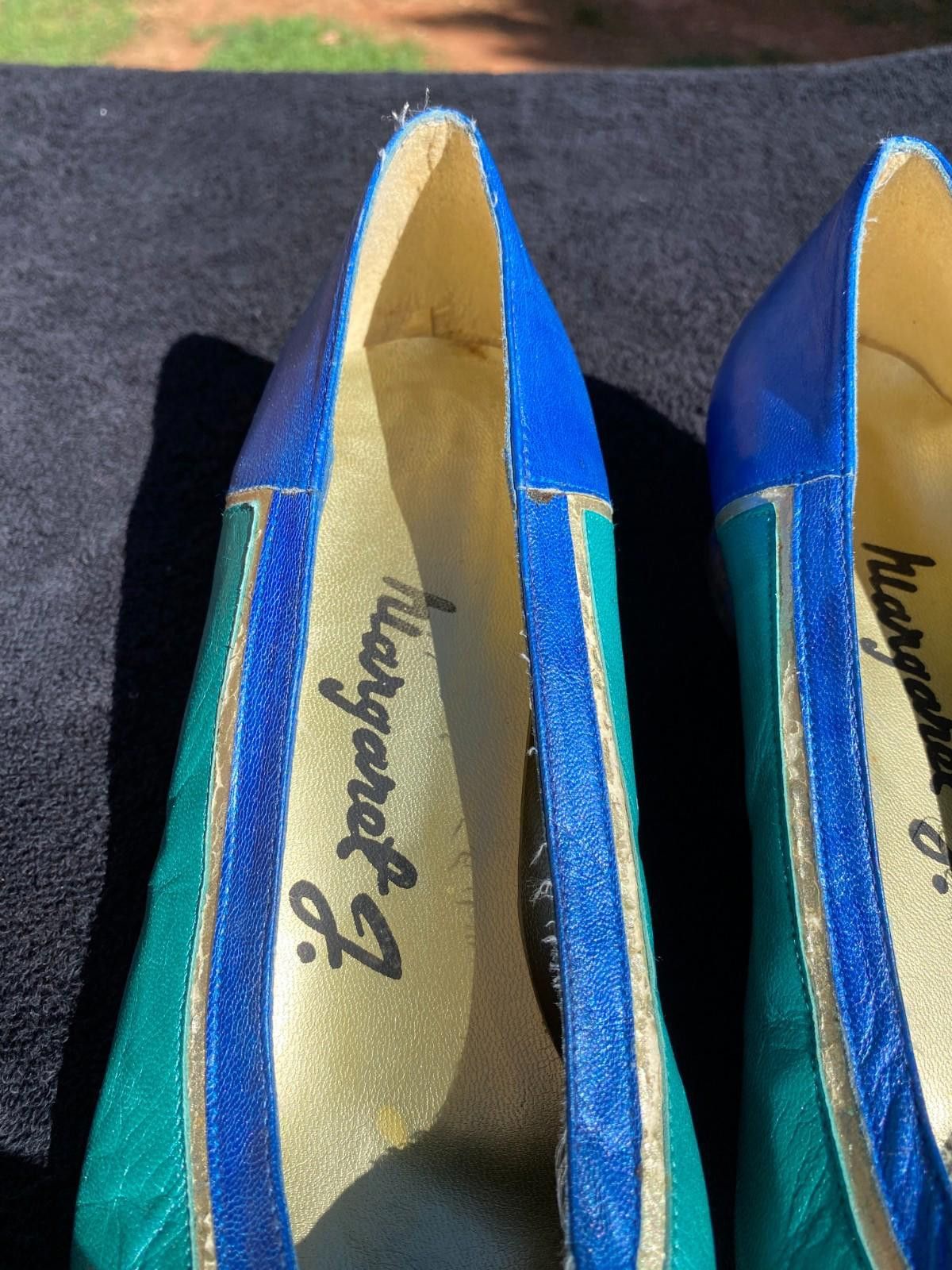 Designer Womens MARGARET J Flats Teal Slip-on Heels Sz. 7.5 (S1003) Size US 7.5 / IT 37.5 - 3 Thumbnail