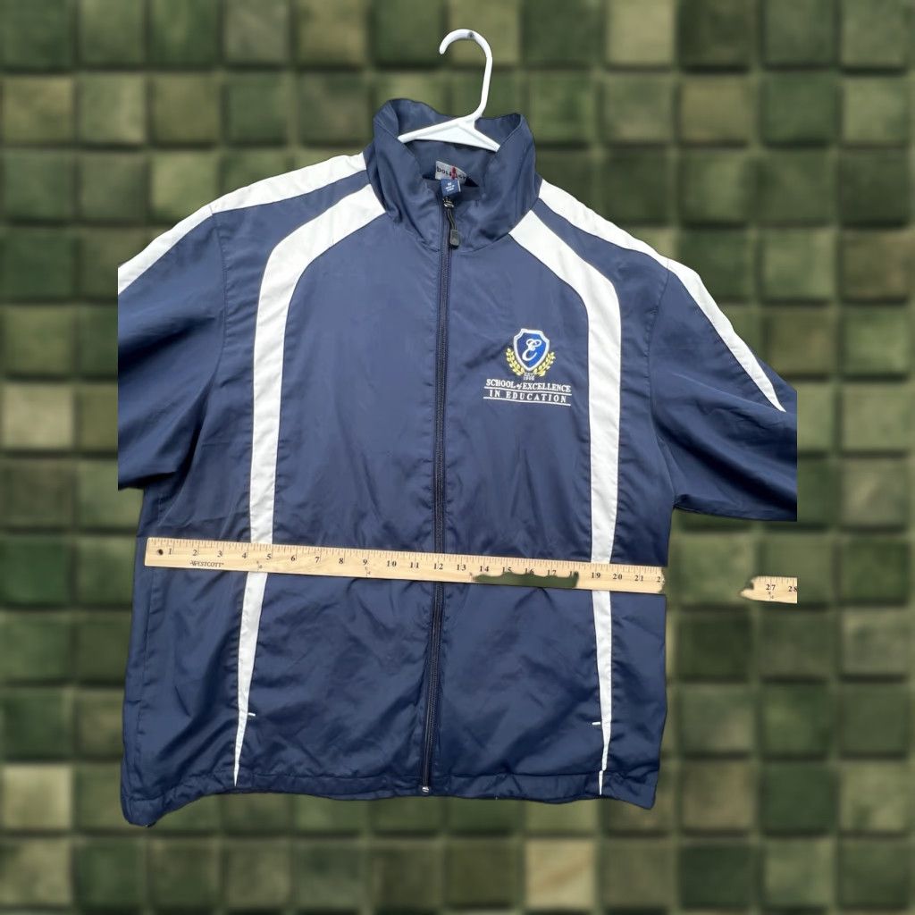Vintage VINTAGE Sport-Tek Track Jacket Blue & White School Of Excellence In Education | Size M | Men | Regular Jacket Size US M / EU 48-50 / 2 - 1 Thumbnail