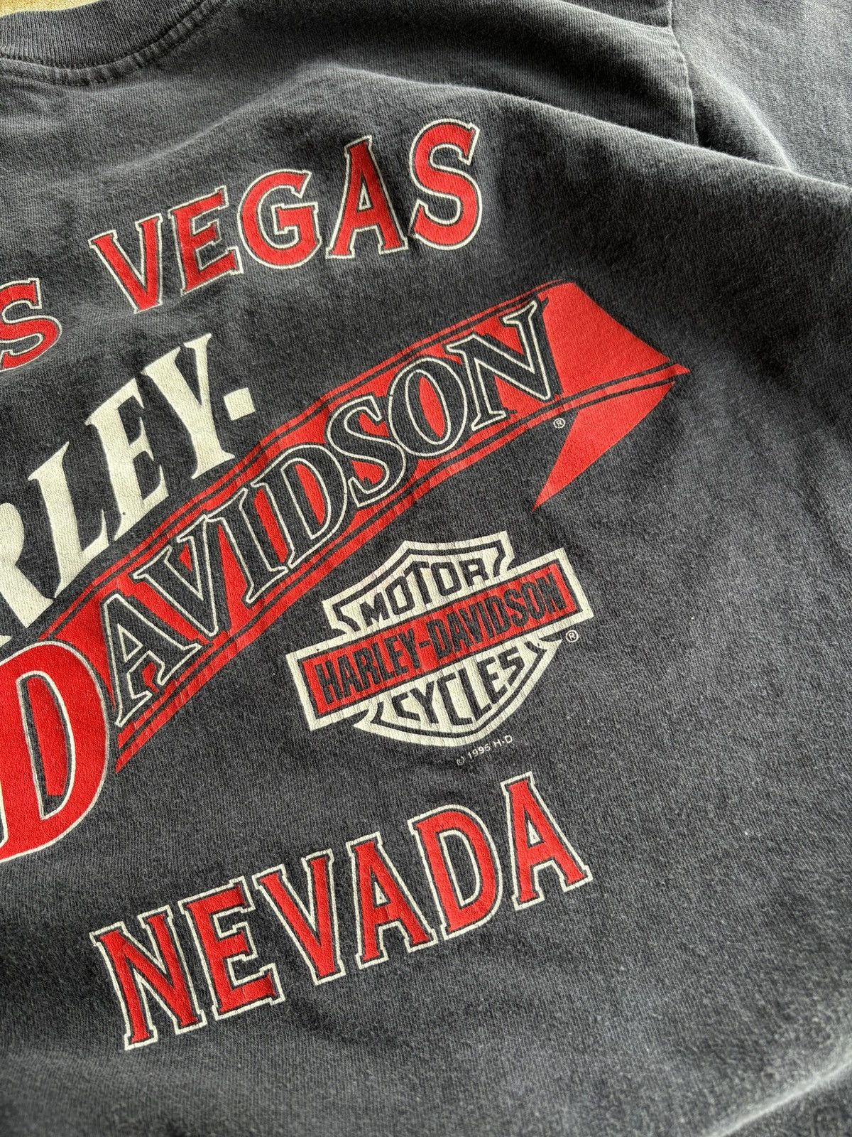 Harley Davidson Vintage 1995 Harley Davidson Boxy Las Vegas Faded Tee Size US M / EU 48-50 / 2 - 7 Thumbnail