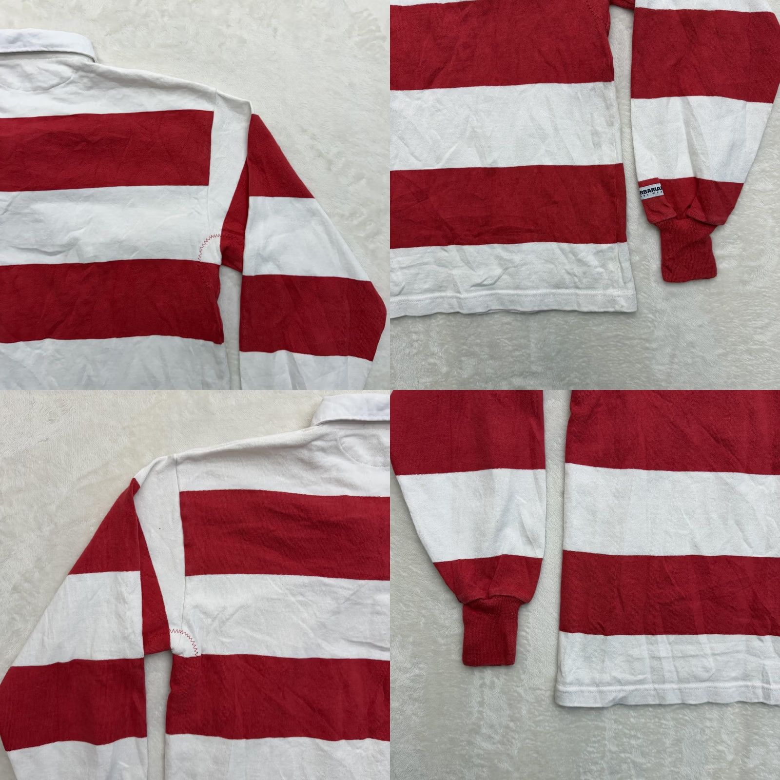 Barbarian Barbarian Rugby Polo Shirt Mens Small Red White Stripe Long Sleeve Cotton Canada Size US S / EU 44-46 / 1 - 9 Thumbnail