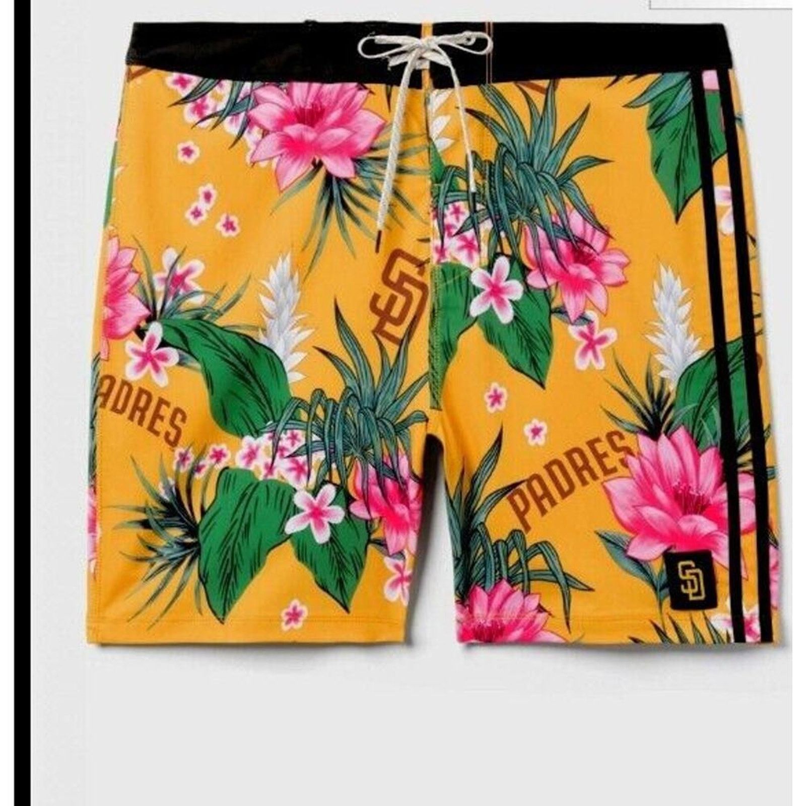 Hurley Hurley MLB Swim Trunks PADRES Mens 36 Yellow Tropical Floral Size US 36 / EU 52 - 1 Thumbnail