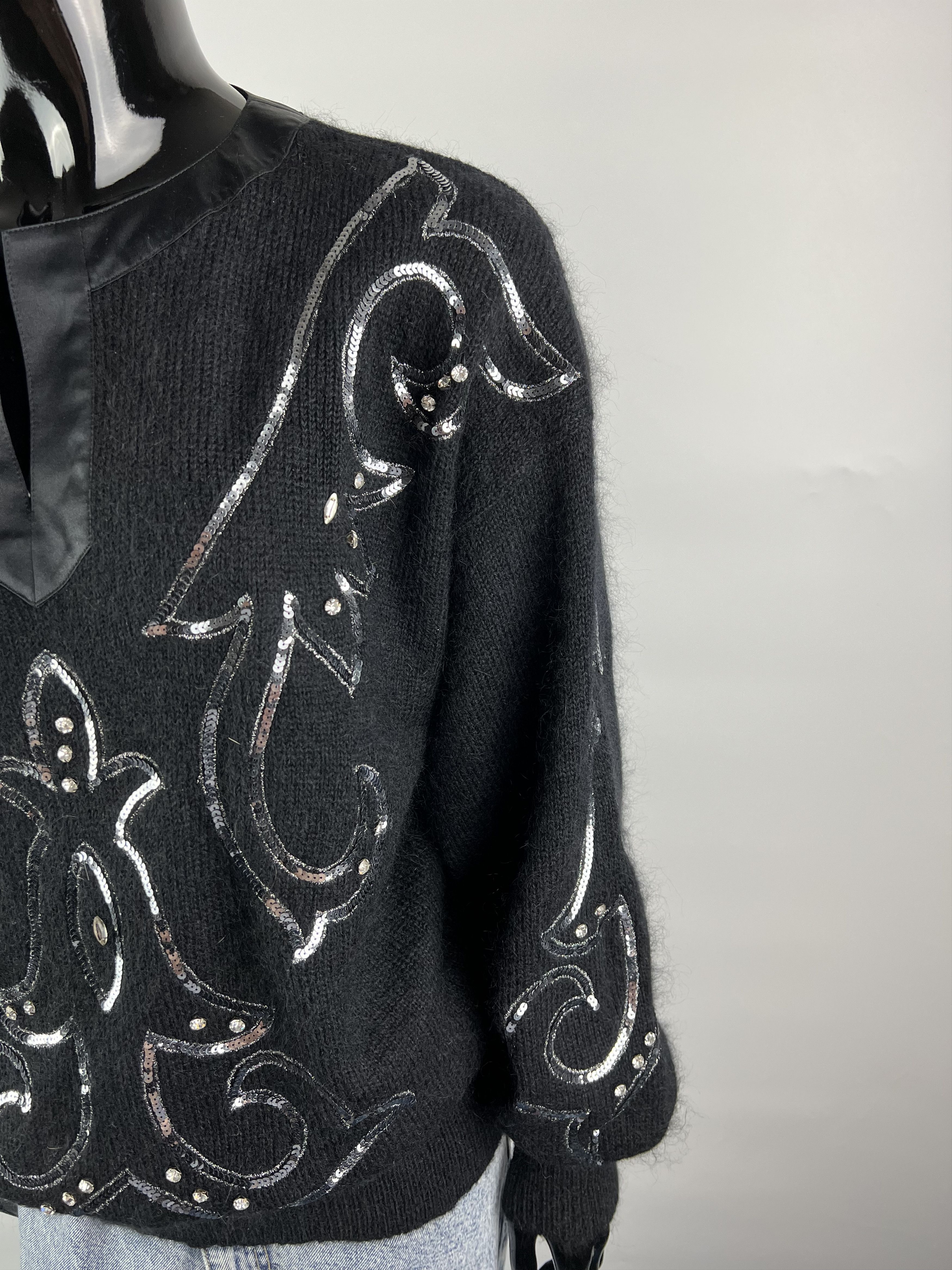 Escada × Vintage Rare VTG Escada by Margaretha Ley Sequins Mohair Sweater 38 Size M / US 6-8 / IT 42-44 - 3 Thumbnail