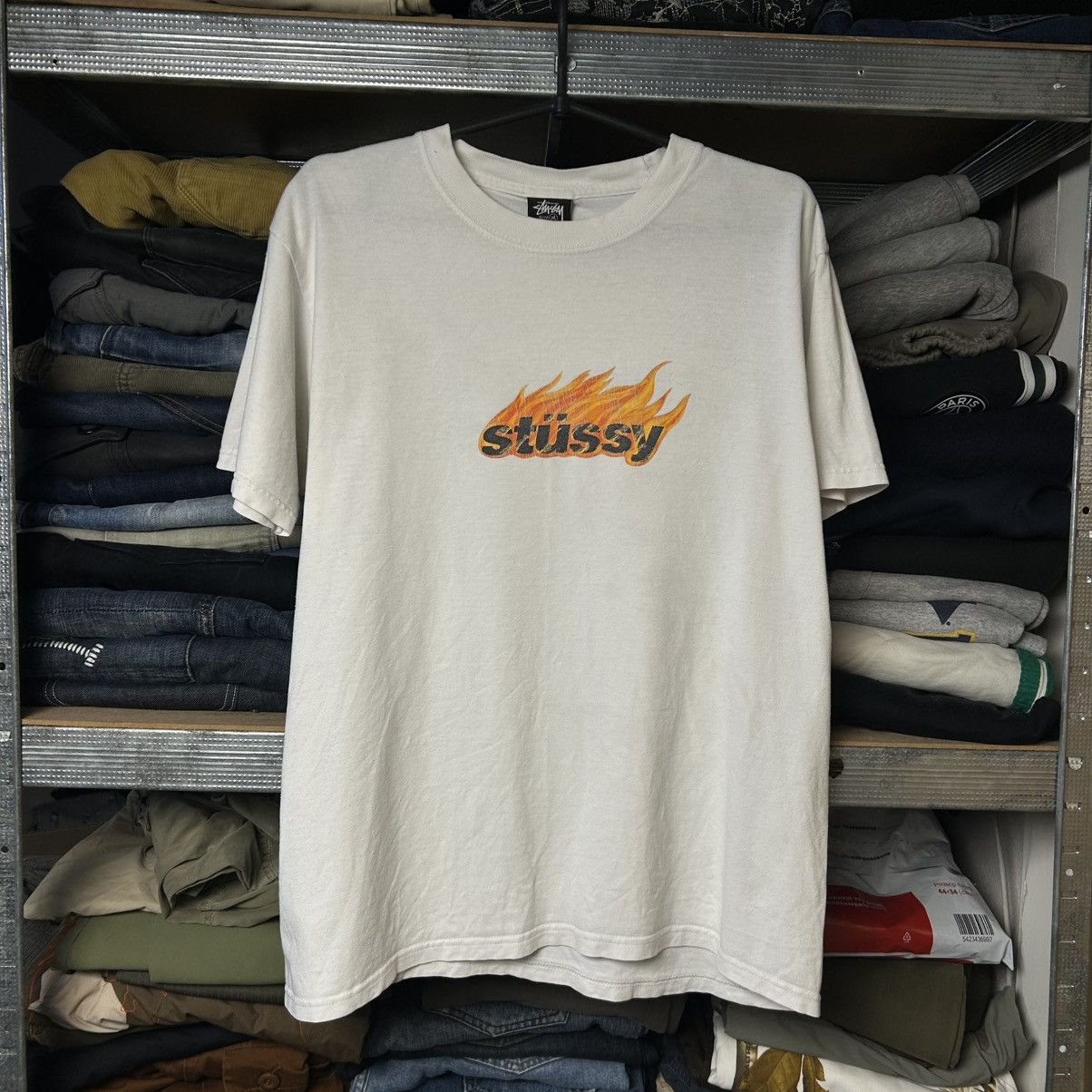 Stussy Vintage Stussy Big Fire Logo streetwear y2k opium tee Size US M / EU 48-50 / 2 - 1 Thumbnail