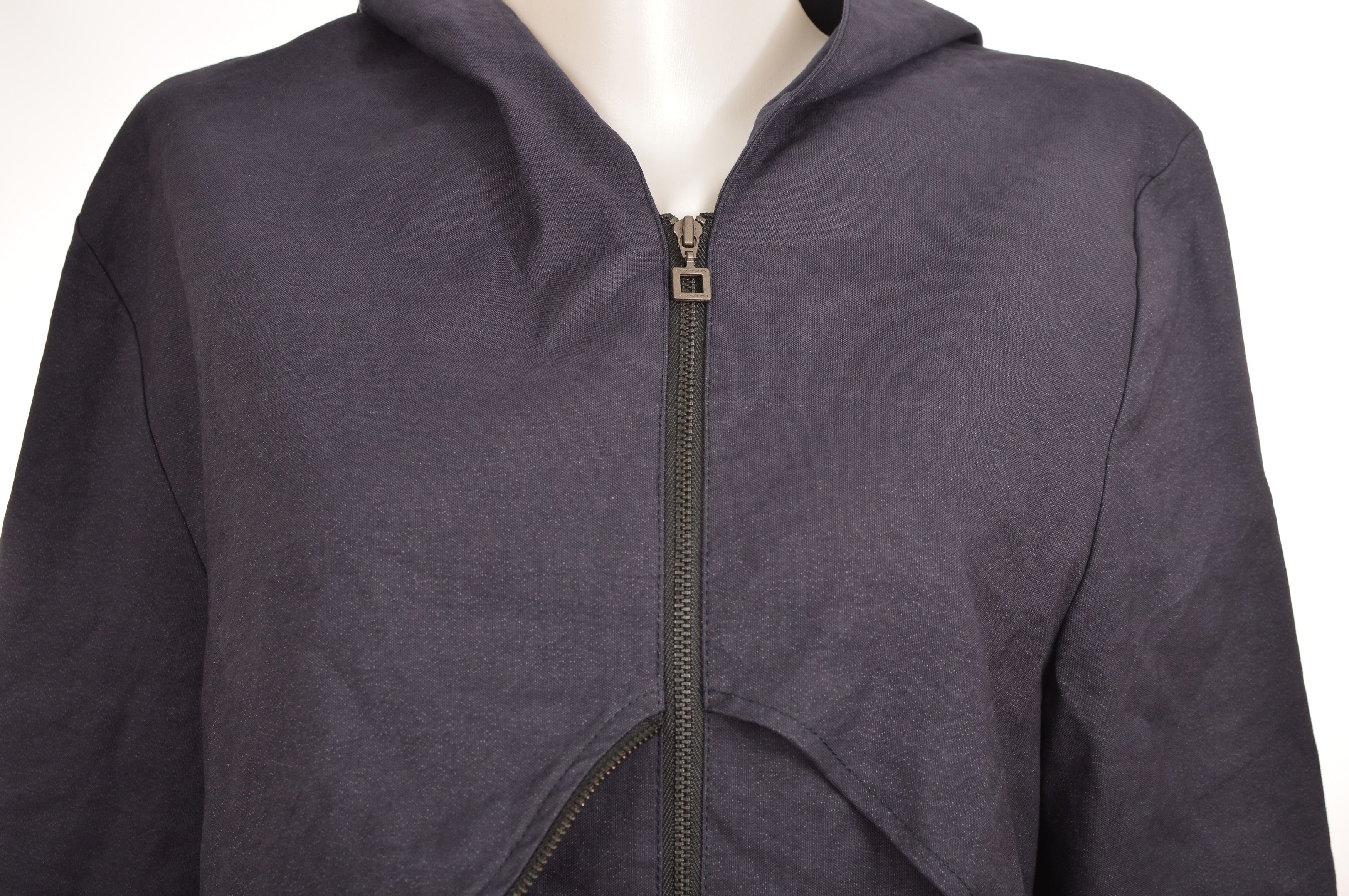 Sarah Pacini Sarah Pacini Dark Navy Cotton Blend Full-Zip Jacket Size M / US 6-8 / IT 42-44 - 2 Thumbnail