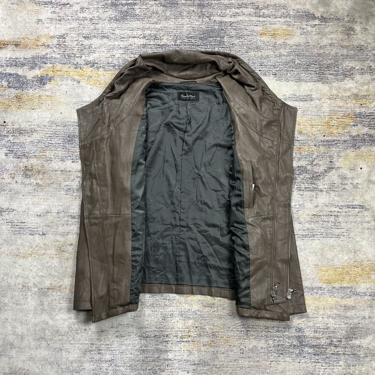 ジャケット・アウター 00s no id. leather jacket hoodie bono 14thAddiction Early 00s Sheepskin Suede Leather Bono Hooded