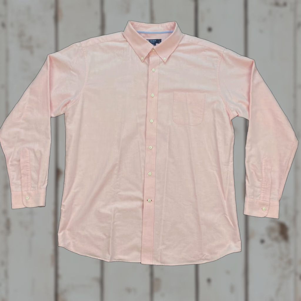 Cremieux Cremieux Shirt Button-Down Collared Long Sleeve 2XL Pink Solid Mens Size US XXL / EU 58 / 5 - 1 Thumbnail
