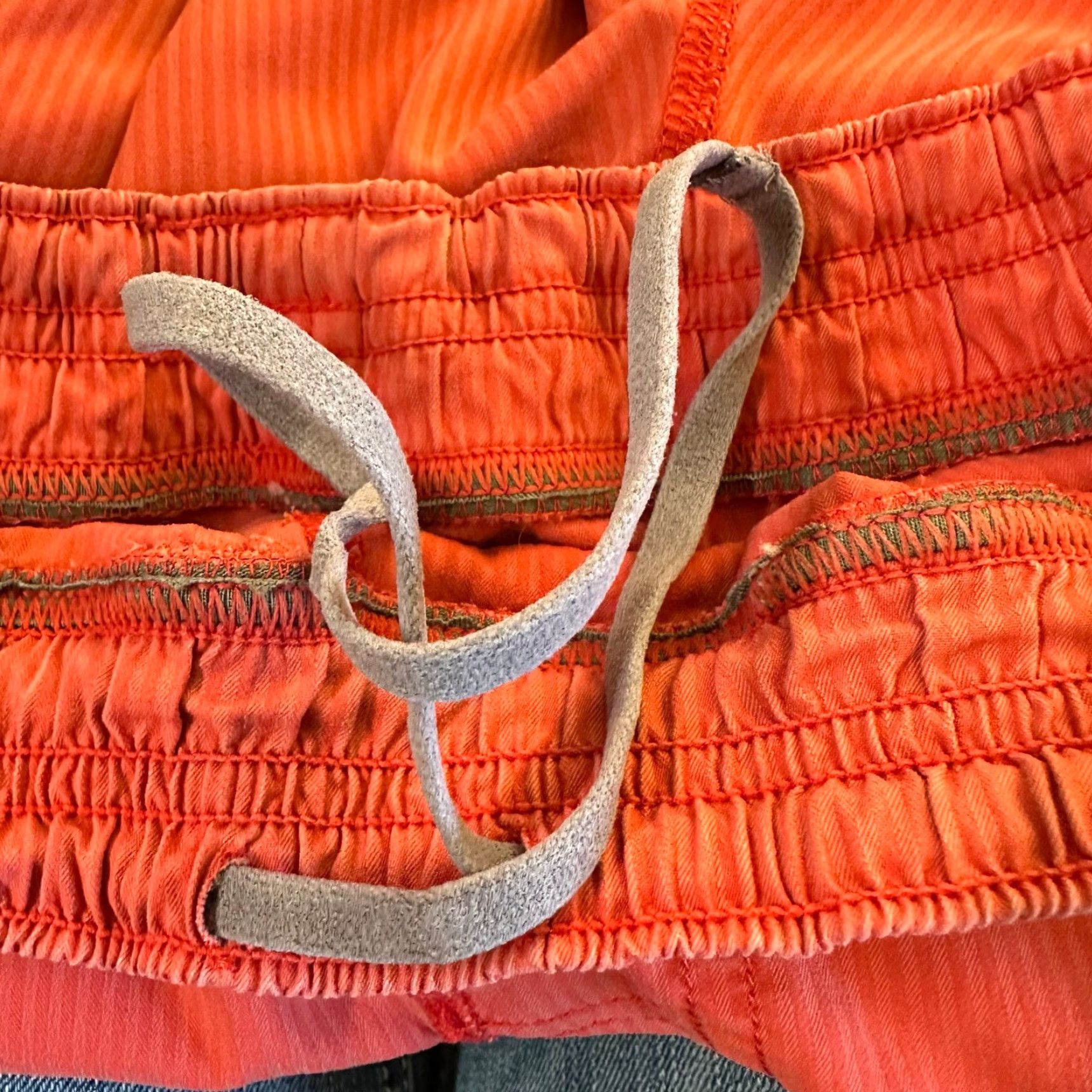 Lululemon Lululemon Mens Athletic Shorts Orange Striped Zipper Pocket Elastic Waist Size L Size US 33 - 7 Thumbnail