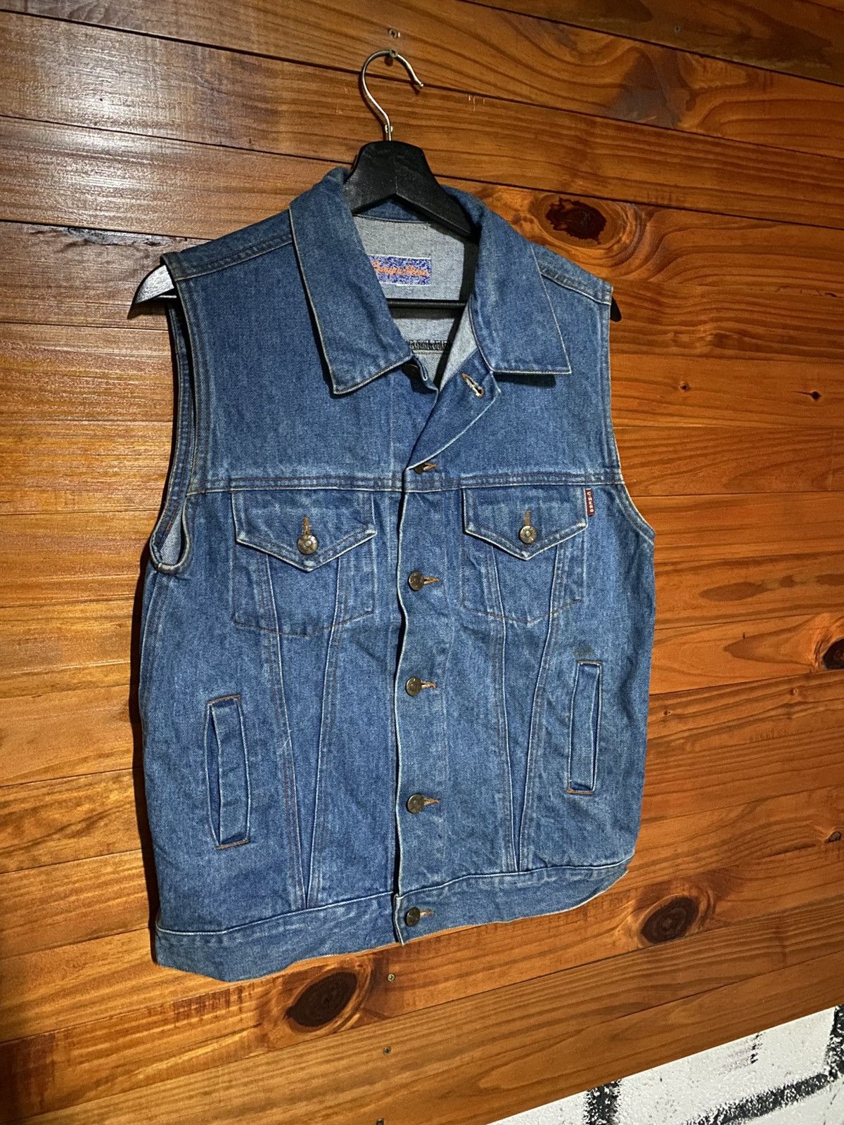 Japanese Brand Vintage Campus Hero Denim Vest Classic Blue Jean Sleeveless Size US L / EU 52-54 / 3 - 5 Thumbnail