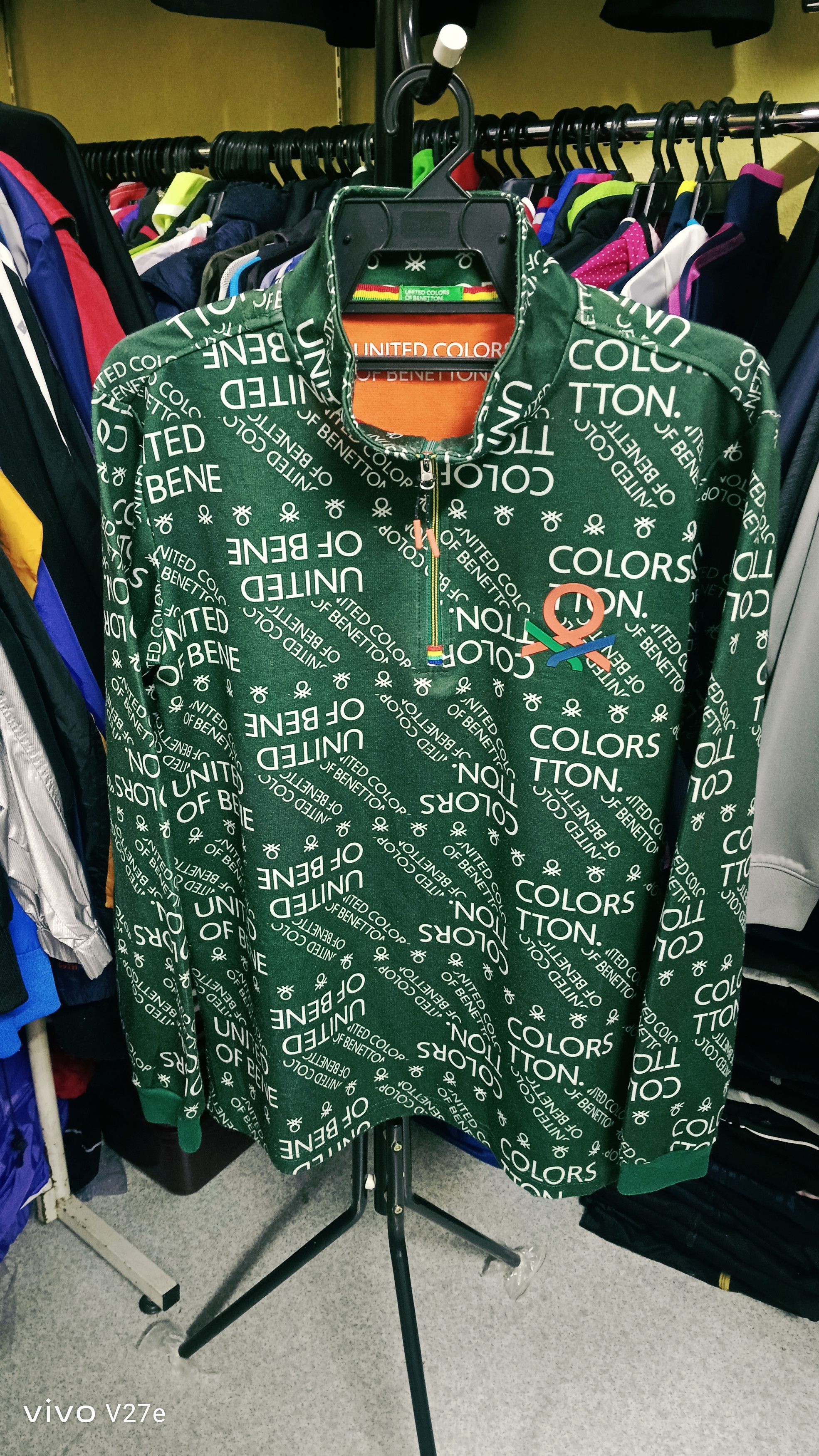United Colors Of Benetton Rare United Colors Of Benetton Half Zipper Track Sweater Size US M / EU 48-50 / 2 - 1 Thumbnail
