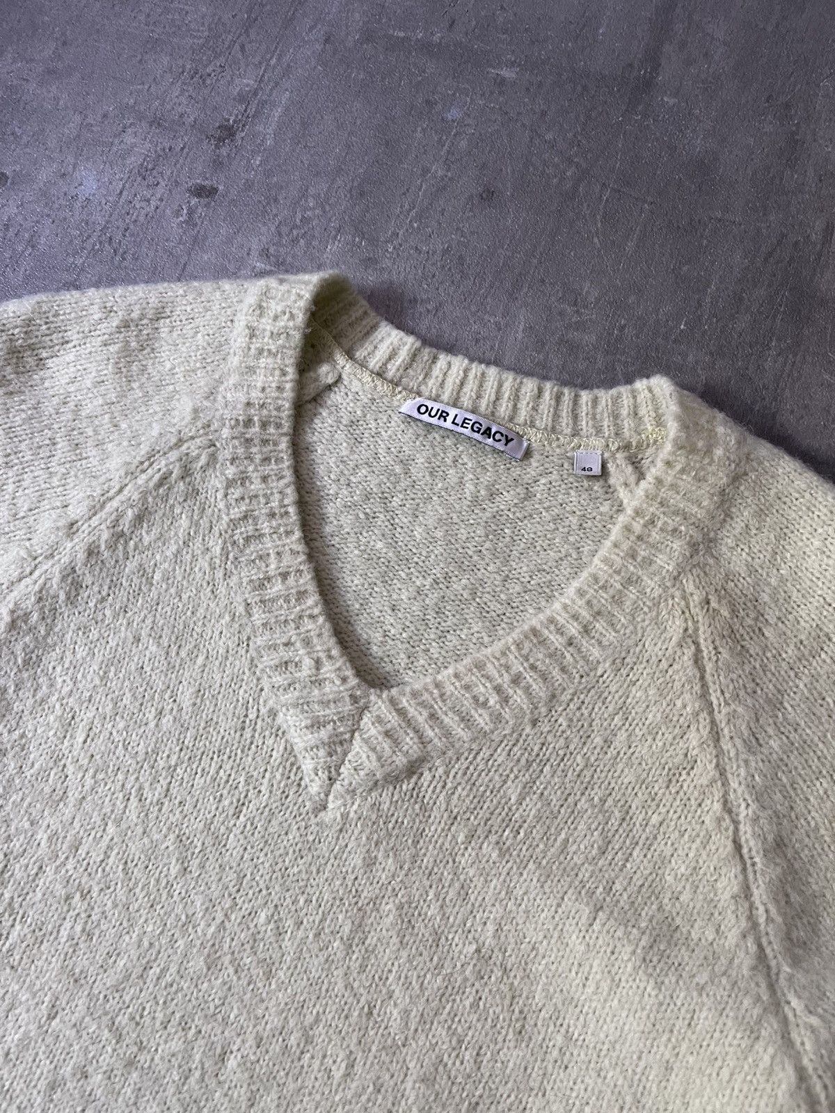 Our Legacy Our Legacy V-Neck Raglan wool alpaca sweater Size US M / EU 48-50 / 2 - 4 Thumbnail