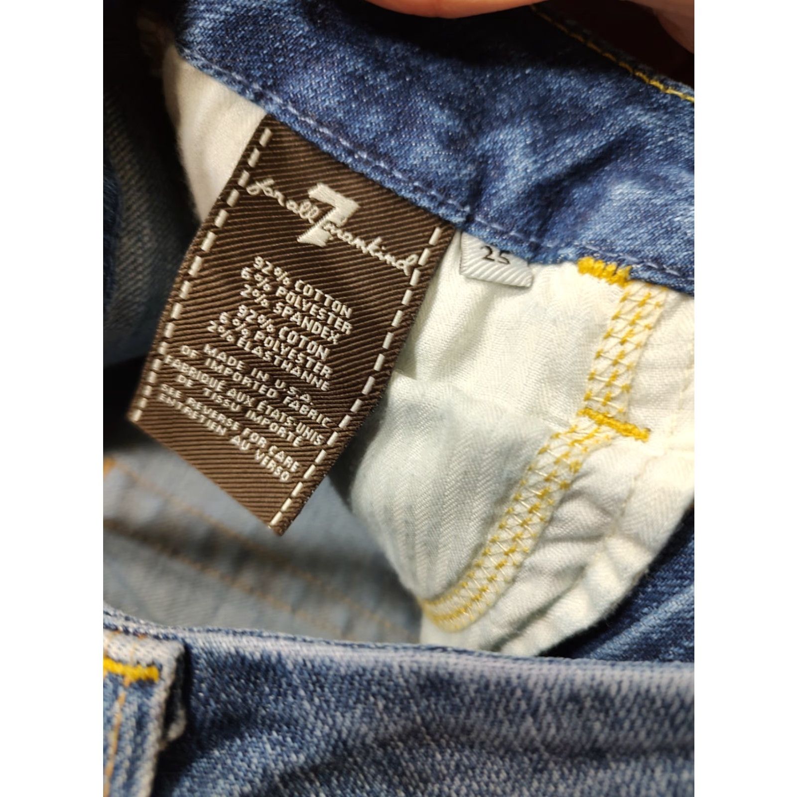 7 For All Mankind VINTAGE 7 For All Mankind Womens Skinny Jeans Blue Denim High Waisted 29 Inseam 25x29 City 90s Mens/Womens Size 42" / US 20 - 5 Thumbnail