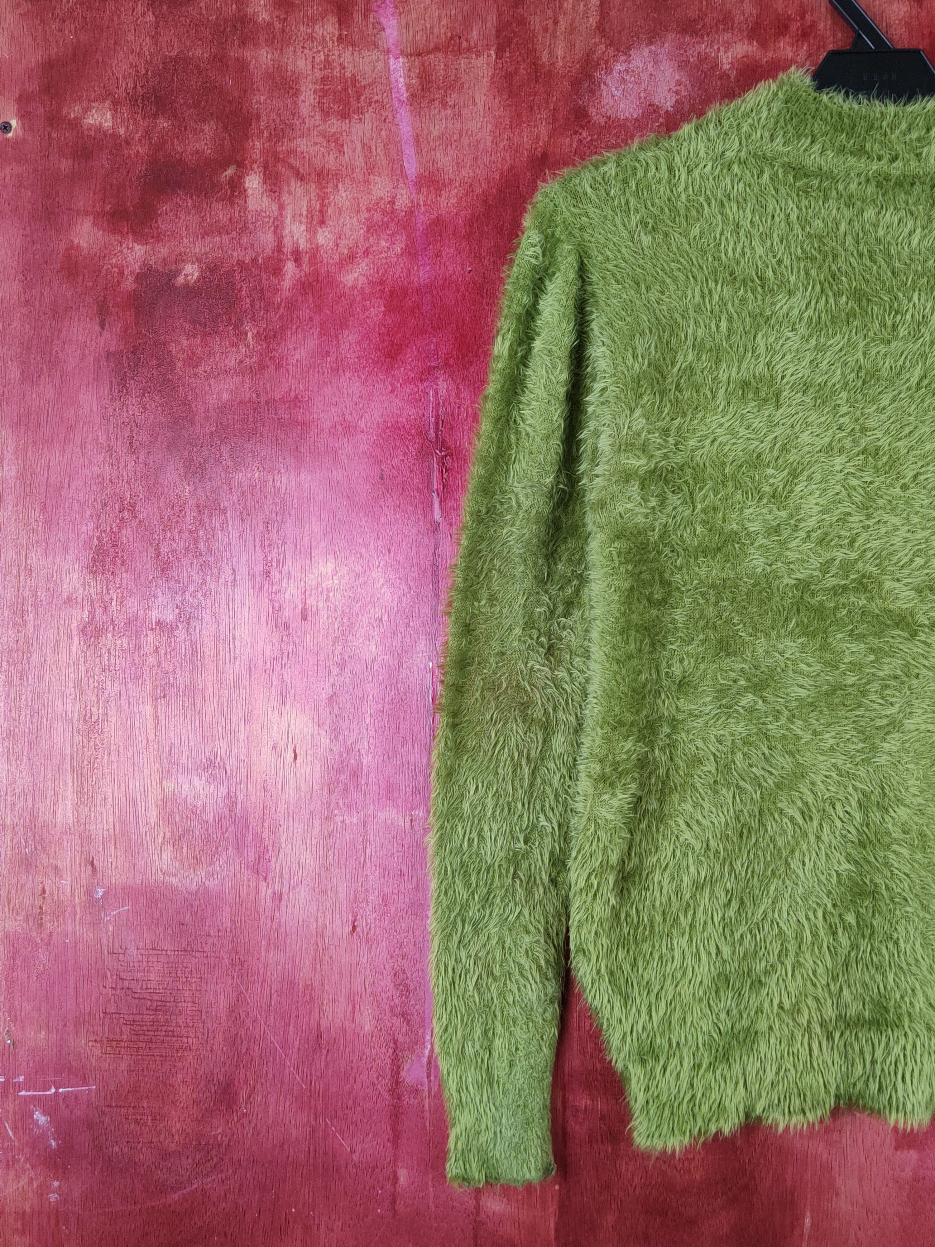 Homespun Knitwear Carina Green Shag Shaggy Fur Mohair Knitwear #S1688 Size S / US 4 / IT 40 - 8 Thumbnail