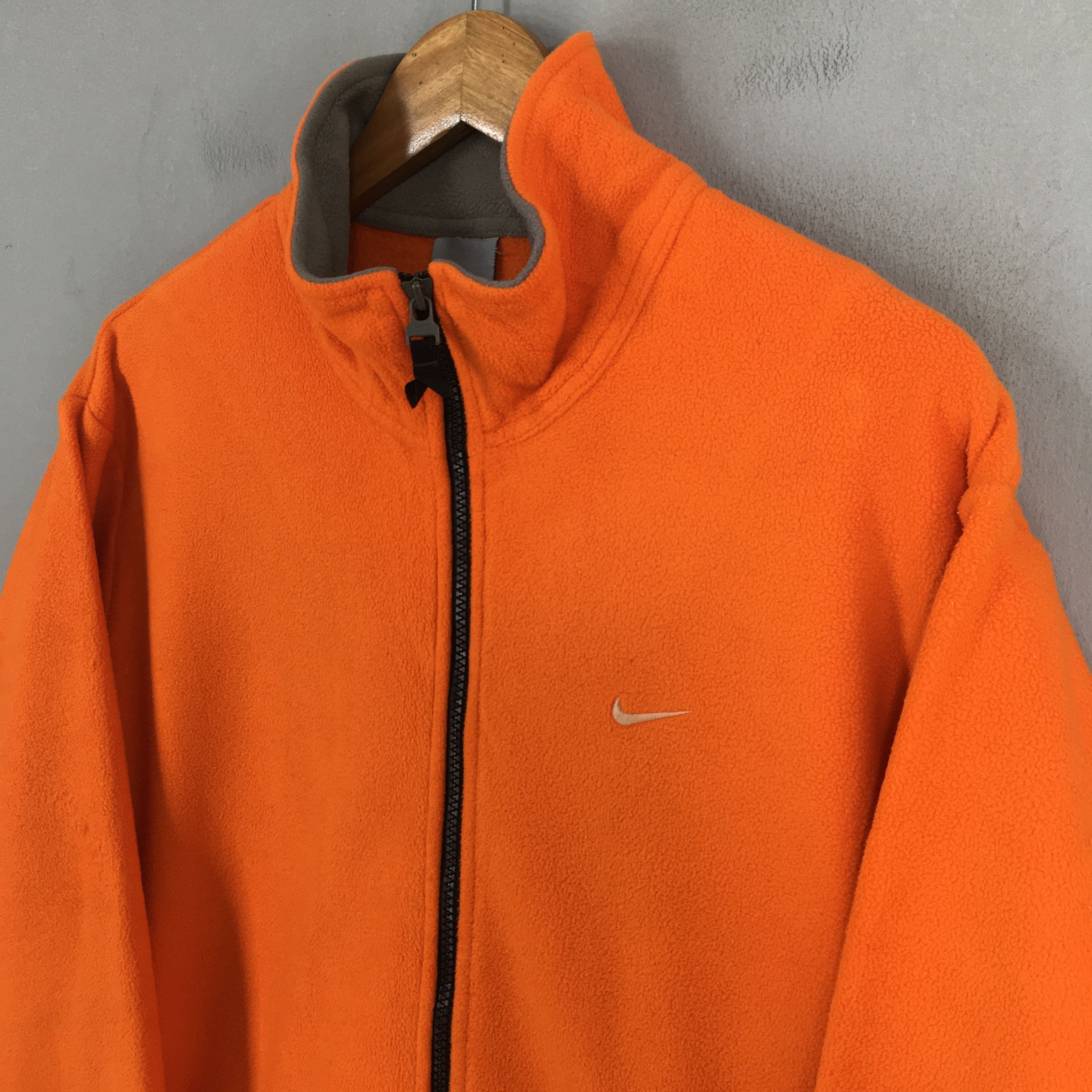 Nike × Vintage Vintage Y2K Nike Fleece Orange Zipper Sweatshirt Medium Size US M / EU 48-50 / 2 - 3 Thumbnail