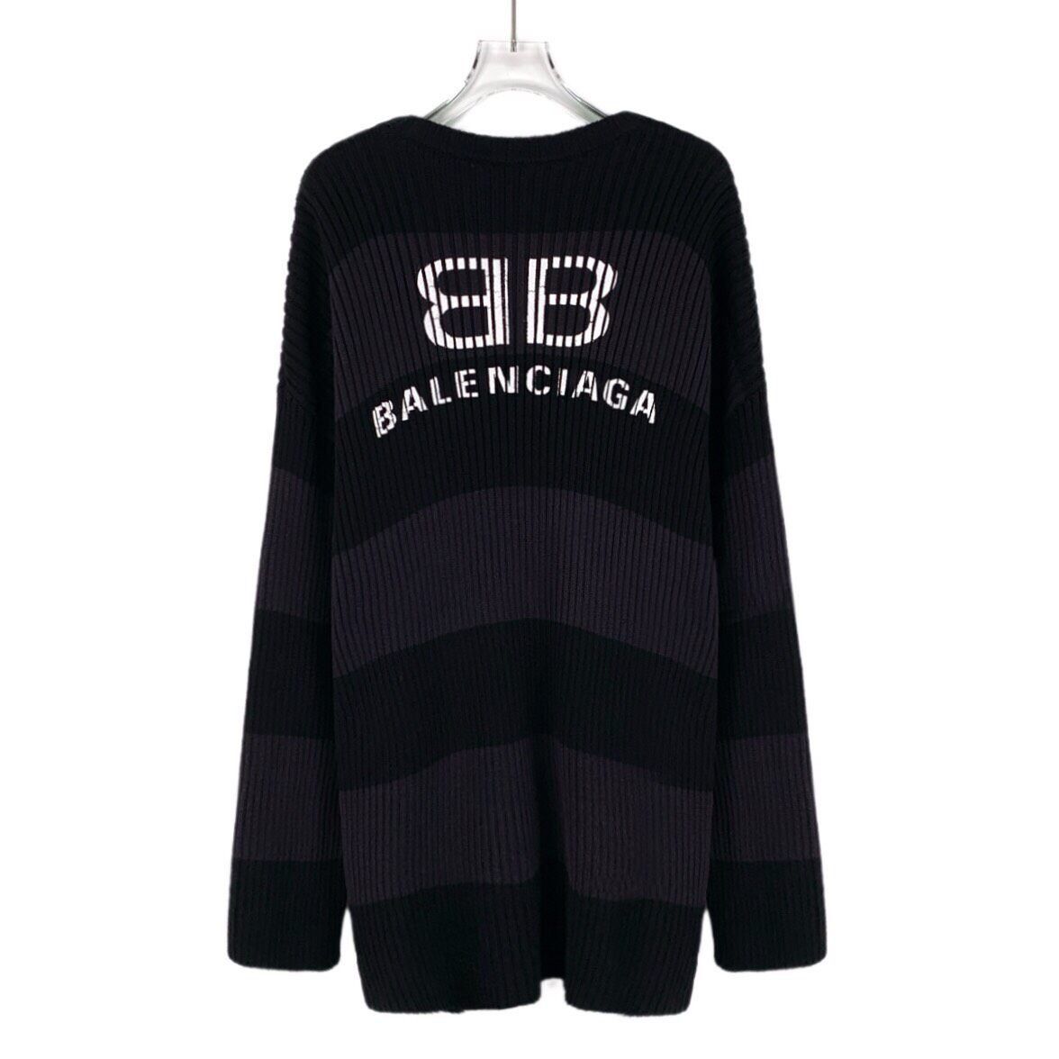 Balenciaga Balenciaga Black Logo Printed Crew Neck Knit Sweater K26WX Size US S / EU 44-46 / 1 - 2 Thumbnail