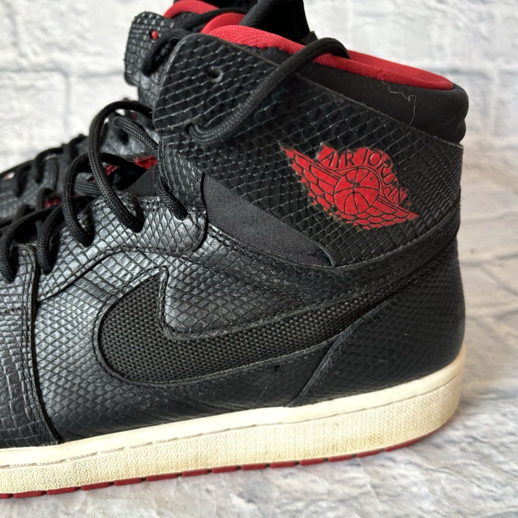 Nike Nike Air Jordan 1 Retro High Snakeskin Black Red Bred 819176-001 w/ Box Sz 13 Size US 13 / EU 46 - 7 Thumbnail