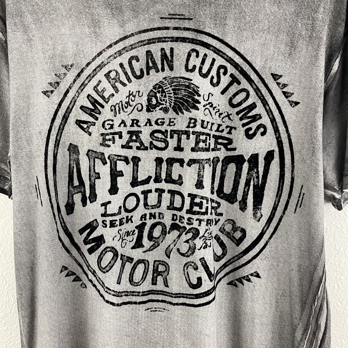 Affliction AFFLICTION Grey Black Skull American Customs Graphic Tee Size US M / EU 48-50 / 2 - 6 Thumbnail