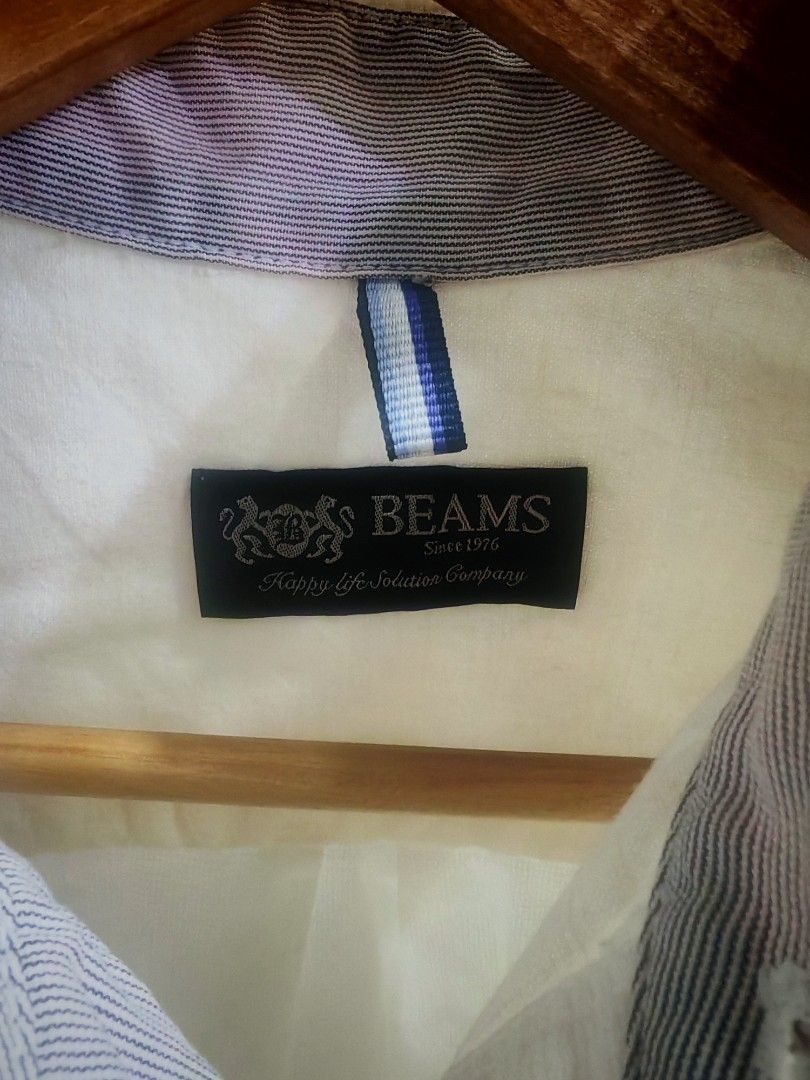 Beams Plus BEAMS White Pullover Shirt Blue Accents Anchor Buttons S Size US S / EU 44-46 / 1 - 7 Thumbnail
