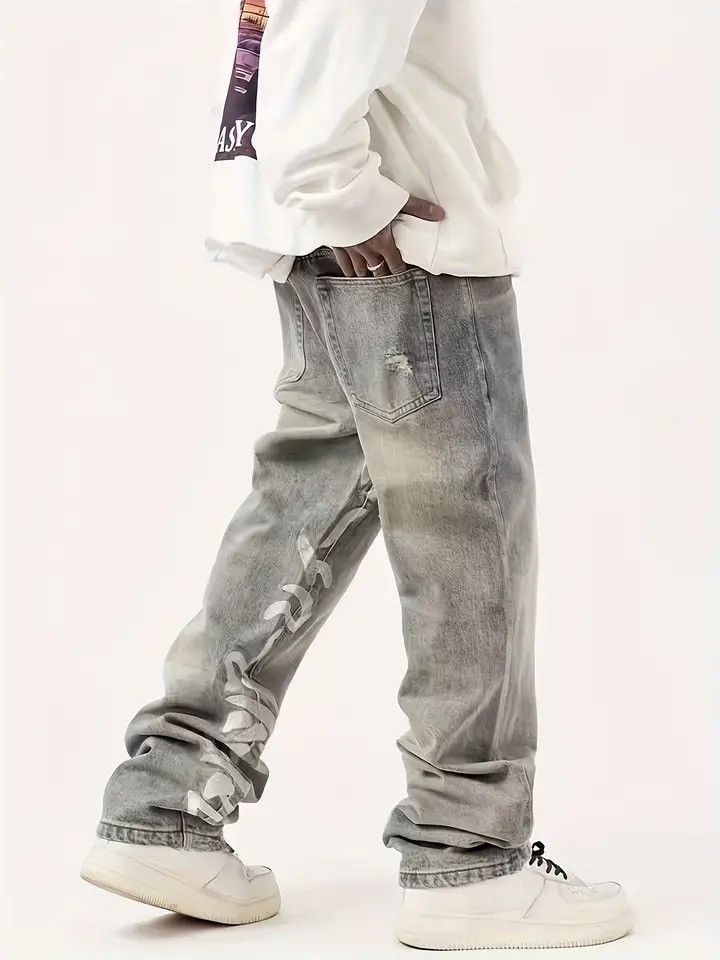 Japanese Brand × Vintage Long Jeans Graffiti Jeans Classic Straight Denim Wide-leg Size US 28 / EU 44 - 2 Thumbnail
