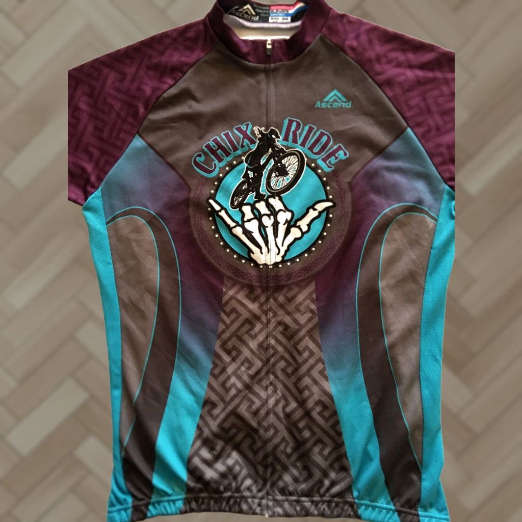 ASCENO Ascend Cyclist Jersey Shirt 2XL Gray/Purple Short Sleeve Full Zip Unisex Adults Sports Shirt Mens Womens Size US XXL / EU 58 / 5 - 1 Thumbnail