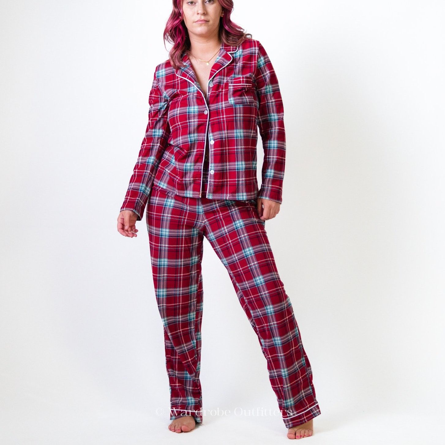 Designer Wonderly Intimates Plaid Flannel Pajamas Size ONE SIZE - 2 Thumbnail