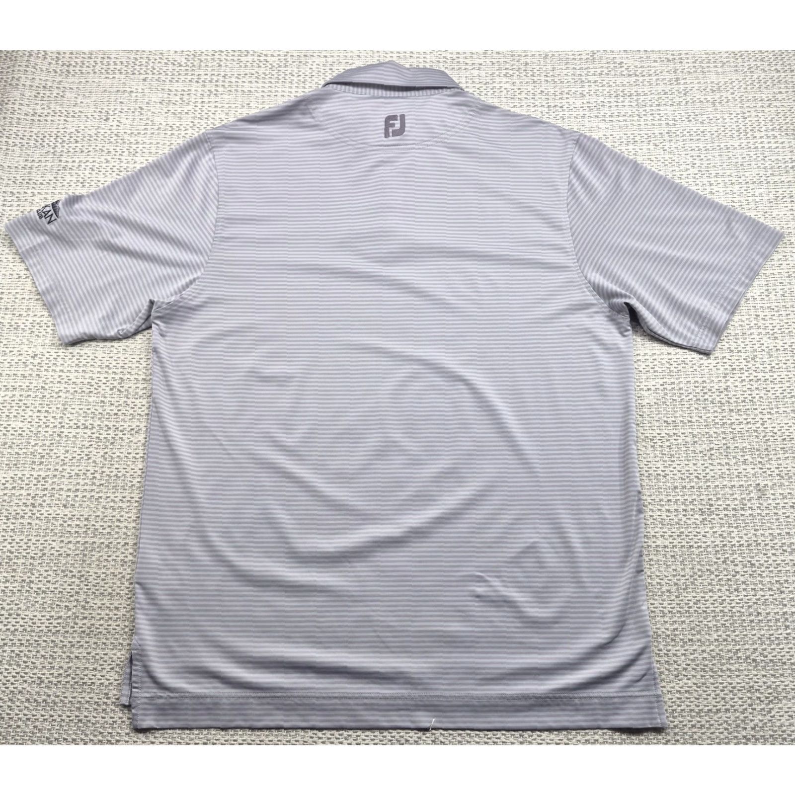 Footjoy FootJoy Golf Polo Shirt Mens Large Gray Stripe Huukan Club Golf Performance Size US L / EU 52-54 / 3 - 5 Thumbnail