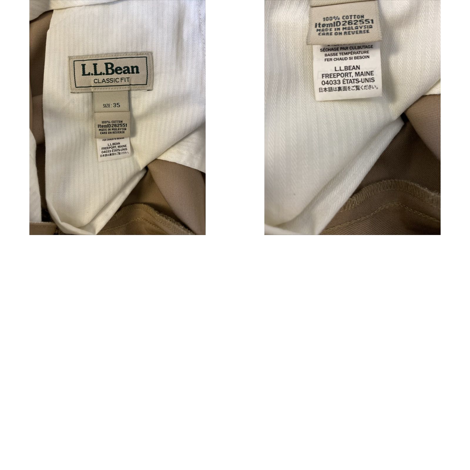 Vintage VINTAGE LL Bean Cotton Chino Pants Men Size 35x32 Tan Peach Casual Workwear Size US 35 - 8 Thumbnail