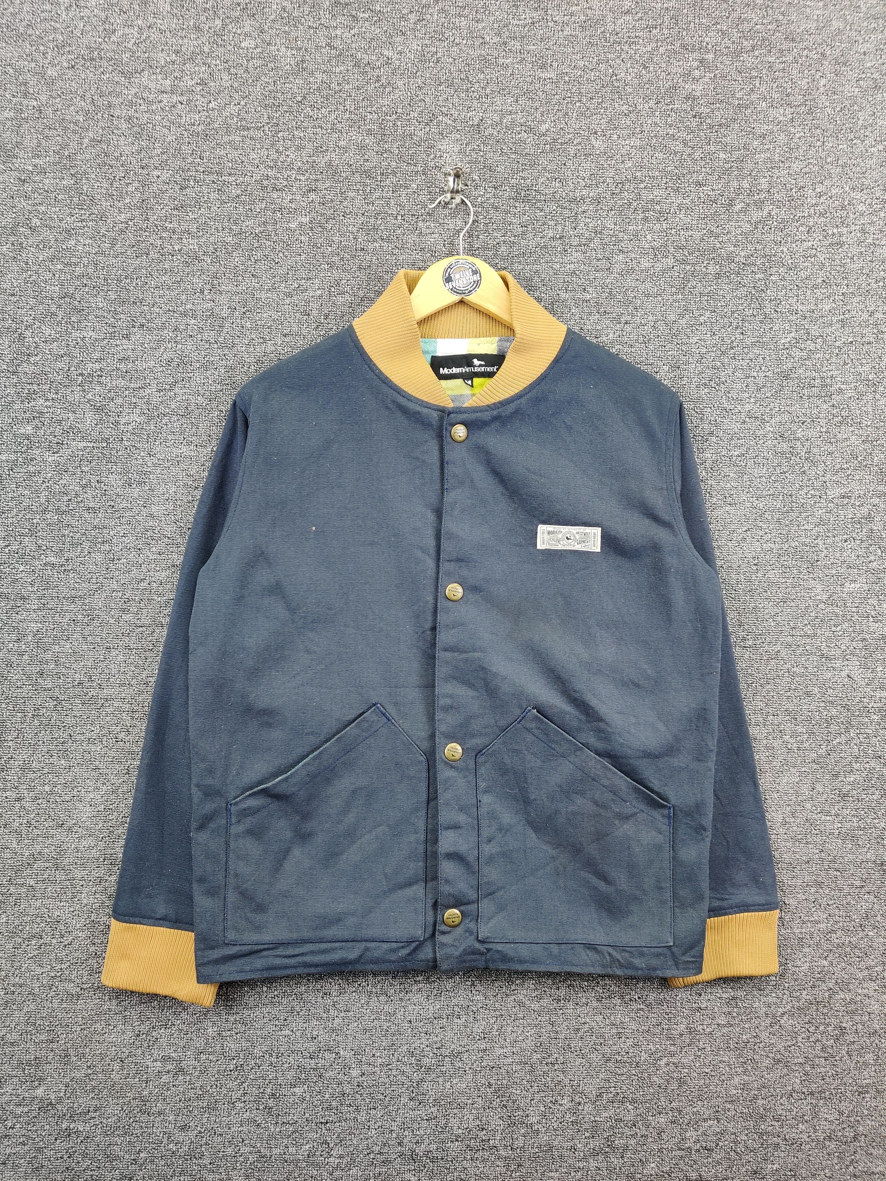 Japanese Brand Vintage Modern Amusement Plaid Lined Denim Jacket Size US M / EU 48-50 / 2 - 1 Thumbnail