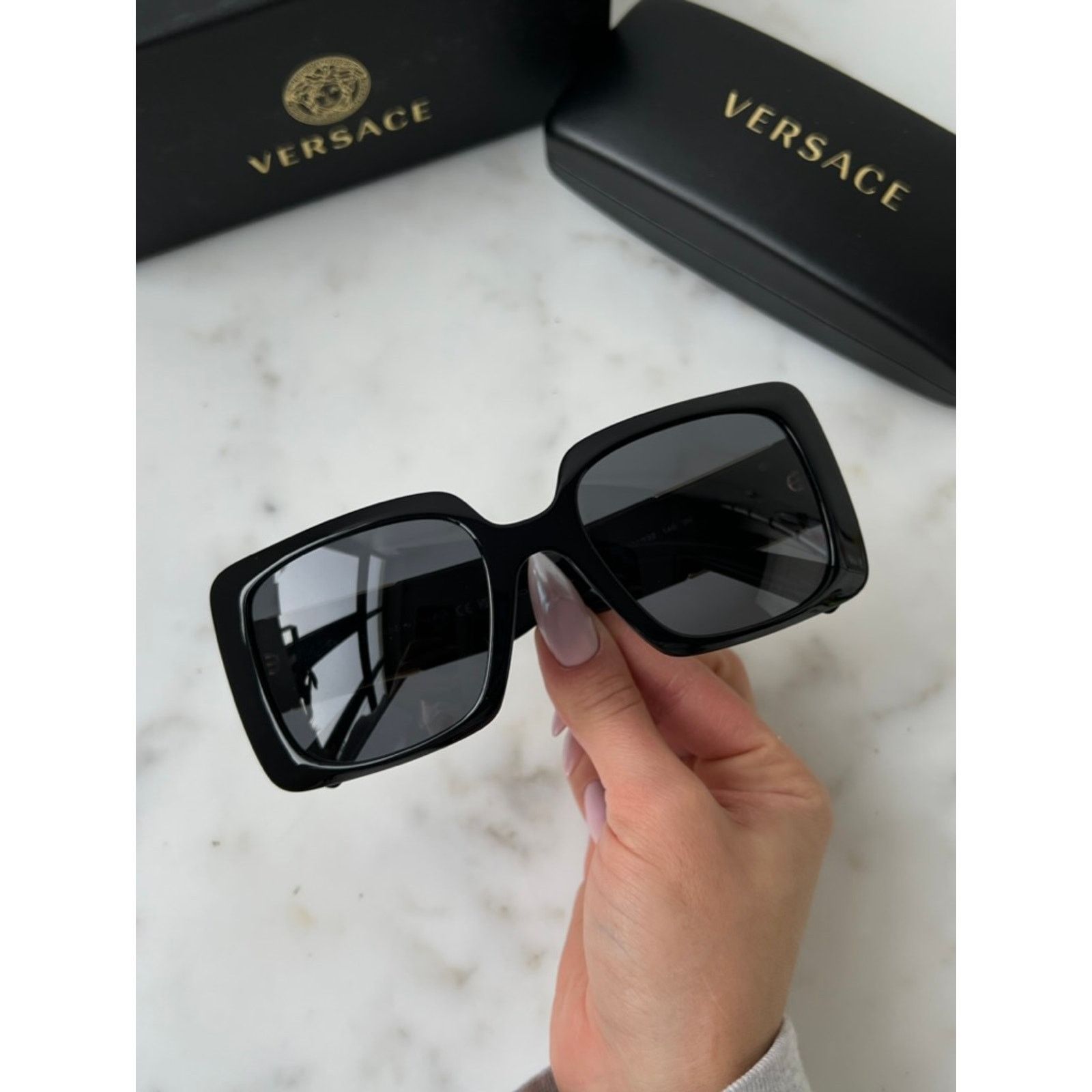 Versace NEW Versace VE4405 Black Square Medusa Sunglasses Size ONE SIZE - 4 Thumbnail