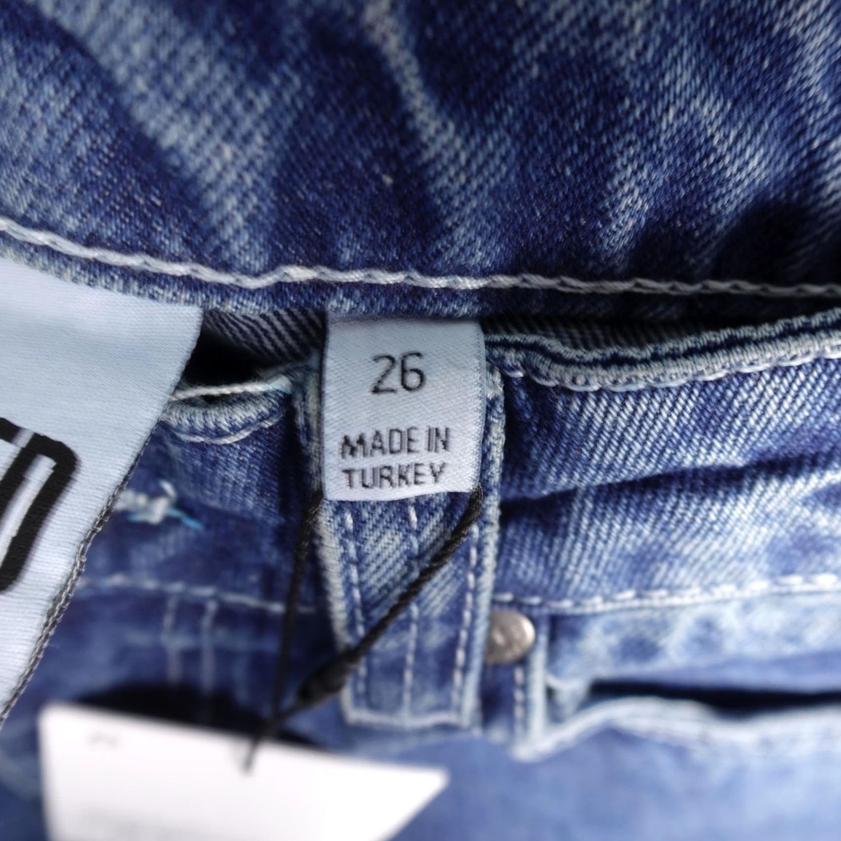 Vintage Ragged Jeans Womens Blue High Rise Wide Leg Skater Jeans 26 Organic Denim NWT Size 26" / US 2 / IT 38 - 3 Thumbnail