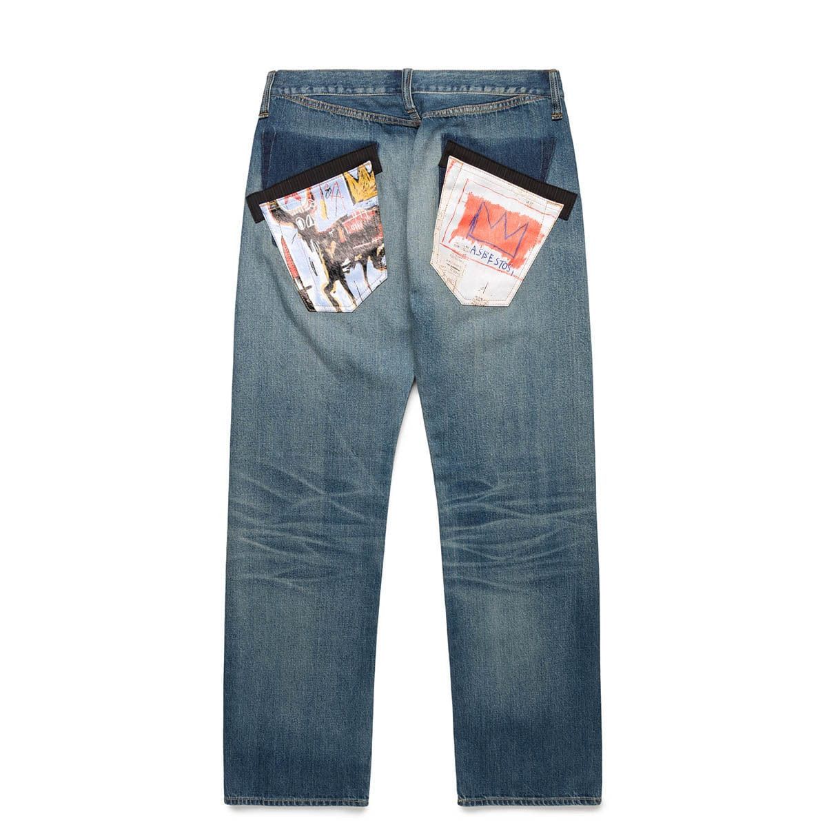 image of Man X Comme Des Garcons Basquiat Jeans in Washed Dark Blue, Men's (Size 36)