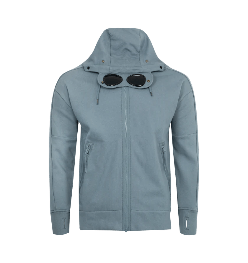 C.P. Company o1h1sh10525 Goggle Zipped Hood Sweatshirt in Grey Size US XL / EU 56 / 4 - 2 Thumbnail
