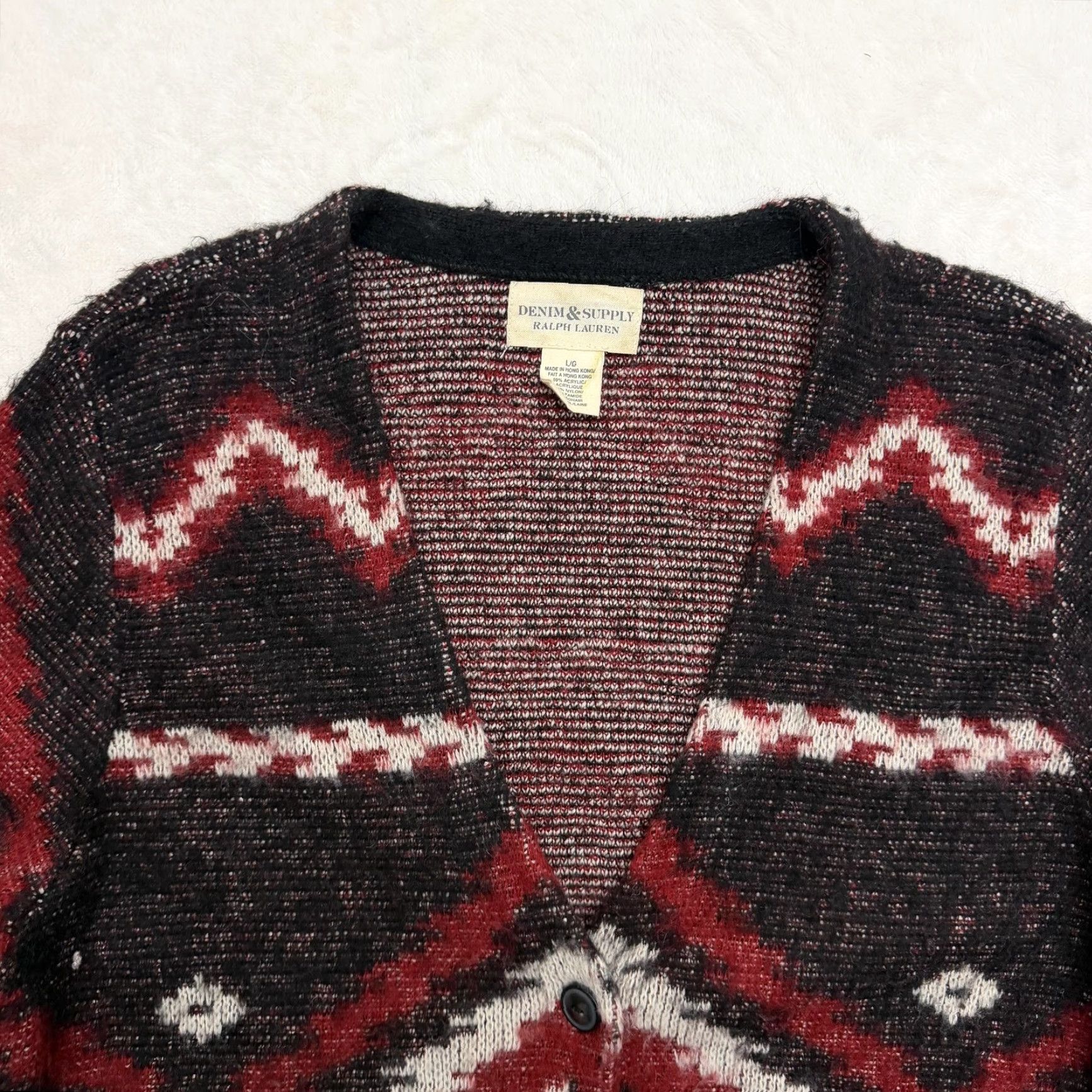 Vintage VINTAGE Denim & Supply Ralph Lauren Cardigan Sweater Womens Large Black Aztec Western Size L / US 10 / IT 46 - 2 Thumbnail