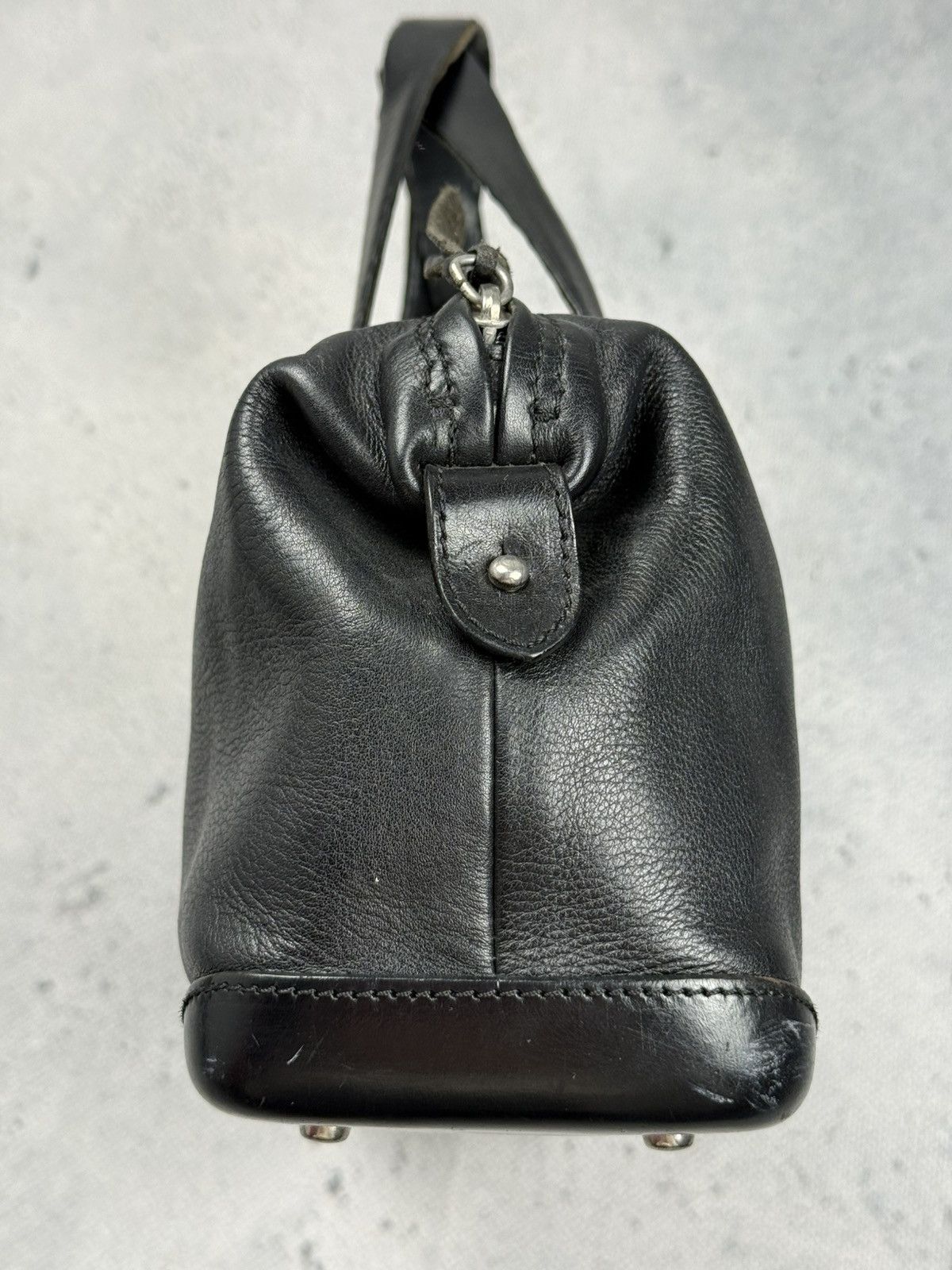 Other Plinio Visona Black Italian Leather Mini Boston Satchel Bag Size ONE SIZE - 5 Thumbnail