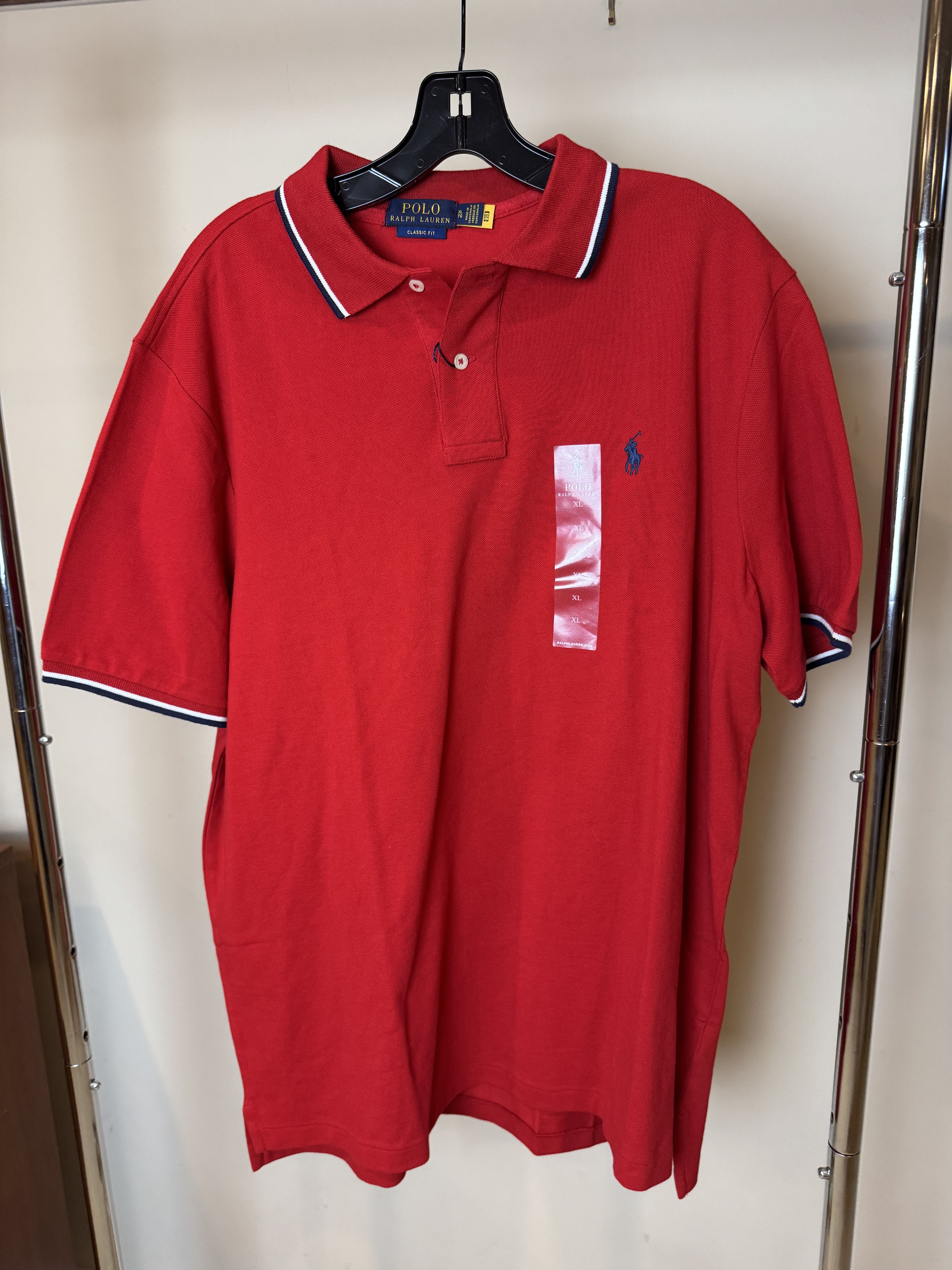 Polo Ralph Lauren Polo Ralph Lauren Classic Fit Mesh Polo Shirt Red Size US XL / EU 56 / 4 - 1 Thumbnail