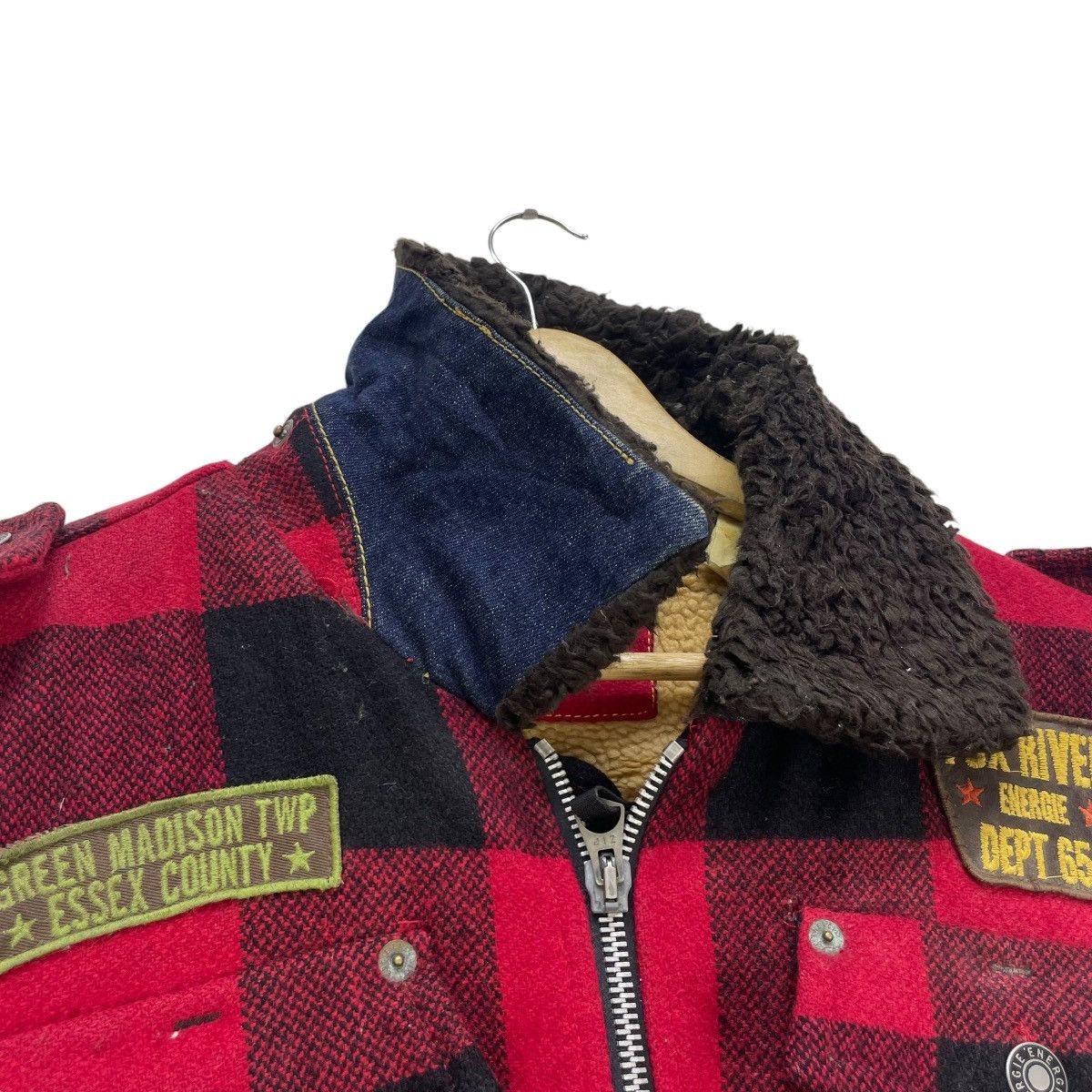 Energie × Le Grande Bleu (L.G.B.) × Sixty 💥Energie Gold X Sixty Fox River Pacth Plaid Shearling Size US L / EU 52-54 / 3 - 6 Thumbnail