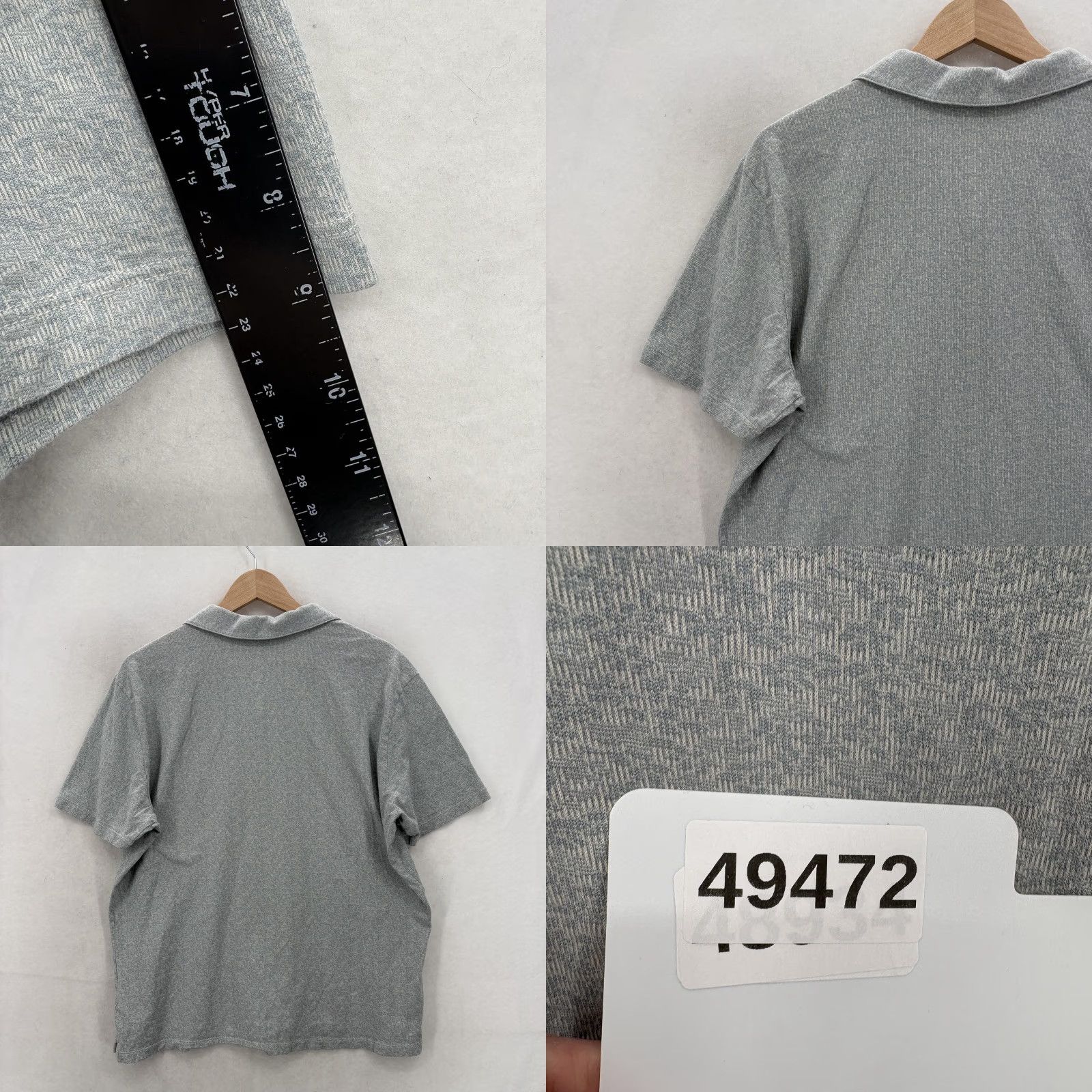 Vintage Robert Barakett Polo Shirt Mens XL Gray Geometric 100% Cotton Open Collar Jersey Size US XL / EU 56 / 4 - 8 Thumbnail
