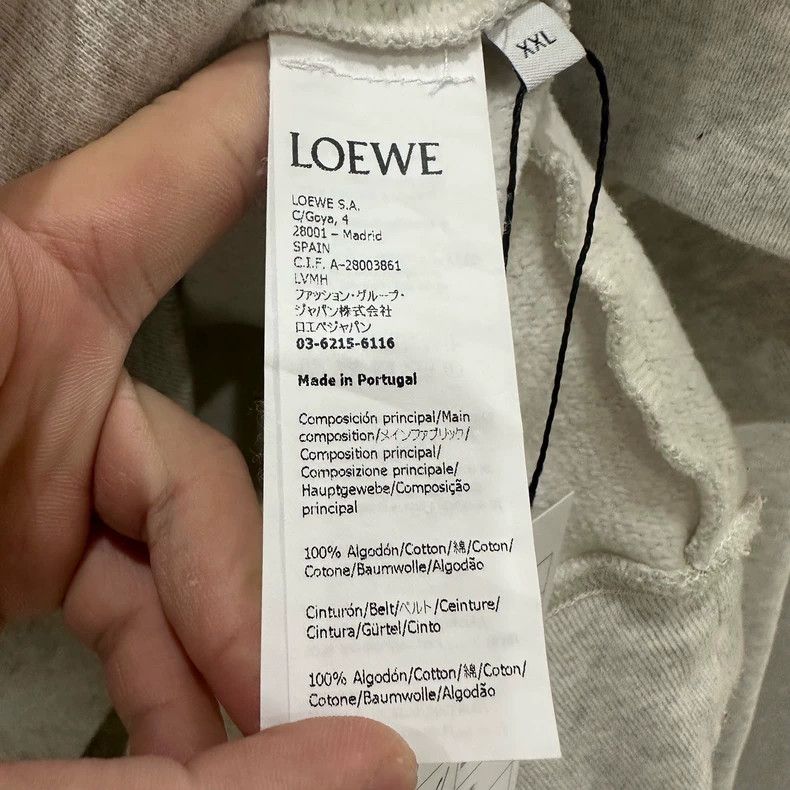 Loewe Loewe Logo cotton hooded tucked in long sleeve hoodie Size XXL / US 16-18 / IT 52-54 - 6 Thumbnail