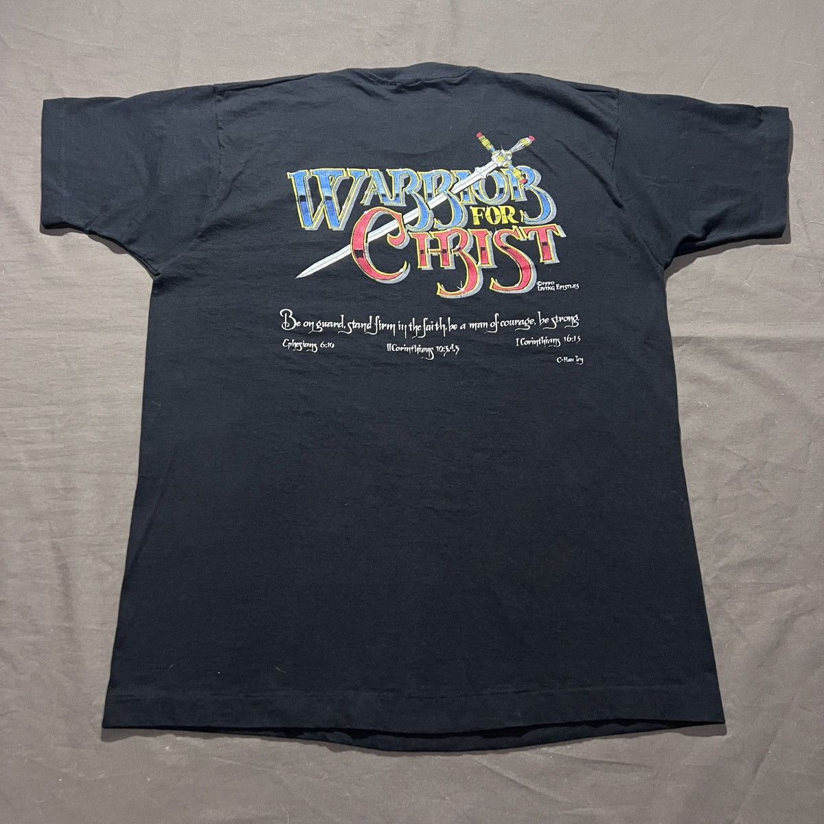 Vintage 90s Warrior For Christ Jesus God Holy Bible Living Epistles Size US XL / EU 56 / 4 - 2 Thumbnail