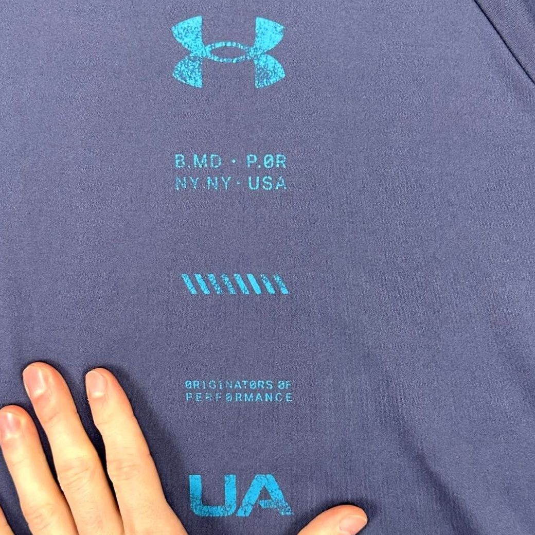 Under Armour Under Armour T-Shirt Adult Large Heat Gear Navy Loose Workout Exercise Tee Mens Size US L / EU 52-54 / 3 - 6 Thumbnail