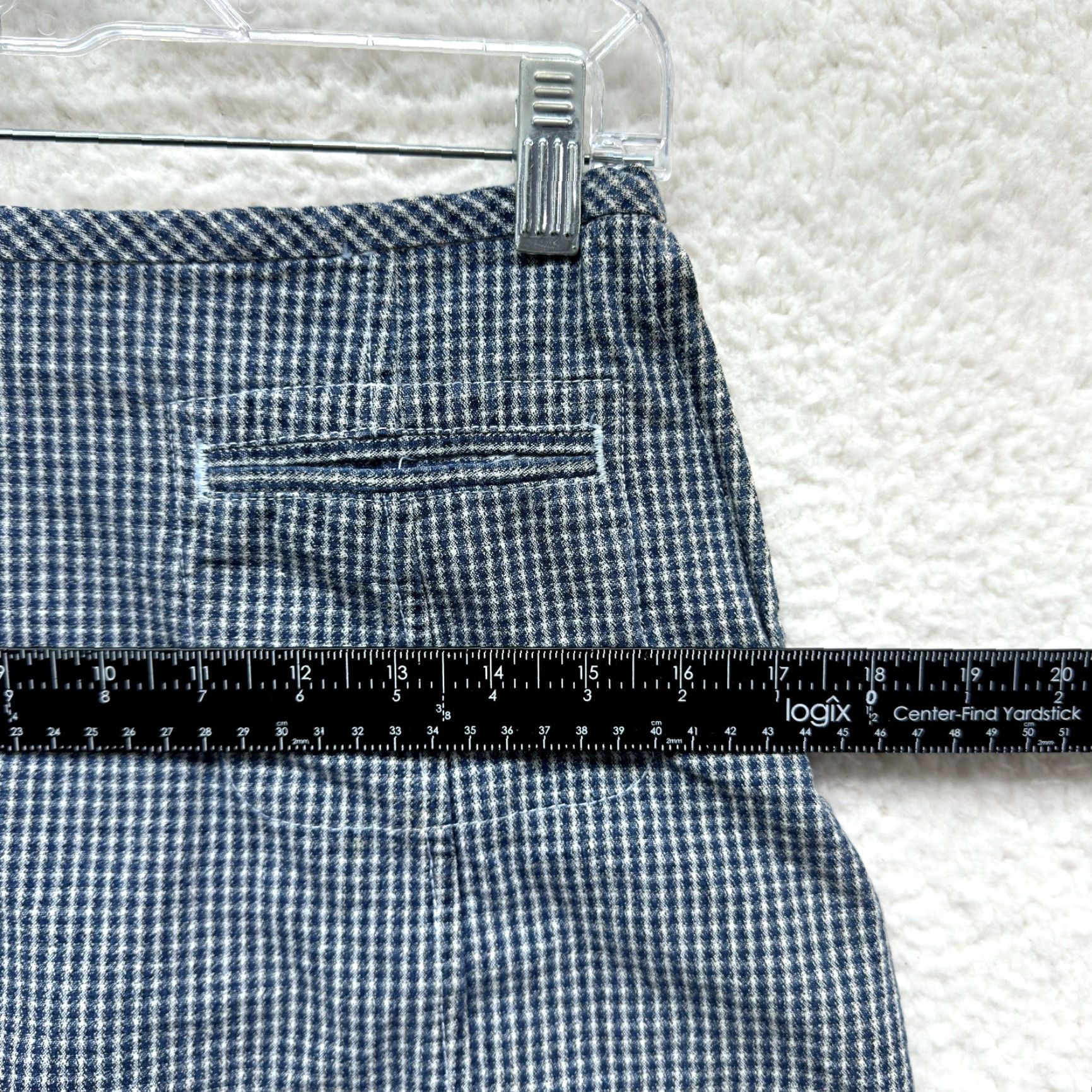 Dockers Y2K Vintage Mini Skirt 4 26 Small High Waisted Gingham Plaid Preppy Cottagecore Dockers Knit Blue Womens Size 27" / US 4 / IT 40 - 6 Thumbnail