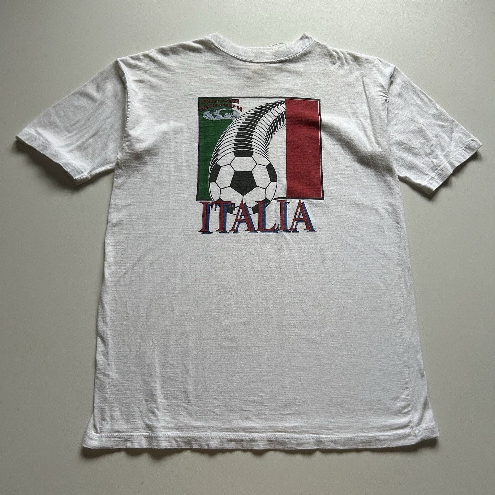 Vintage 90s World Cup USA 94 T Shirt Large Italia 1994 Italy