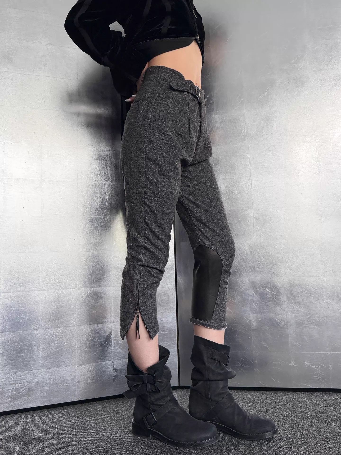 Diesel Black Gold Diesel Black Gold Vintage Wool-Leather 8 Pants 24 Size 24" / US 00 / IT 34 - 2 Thumbnail