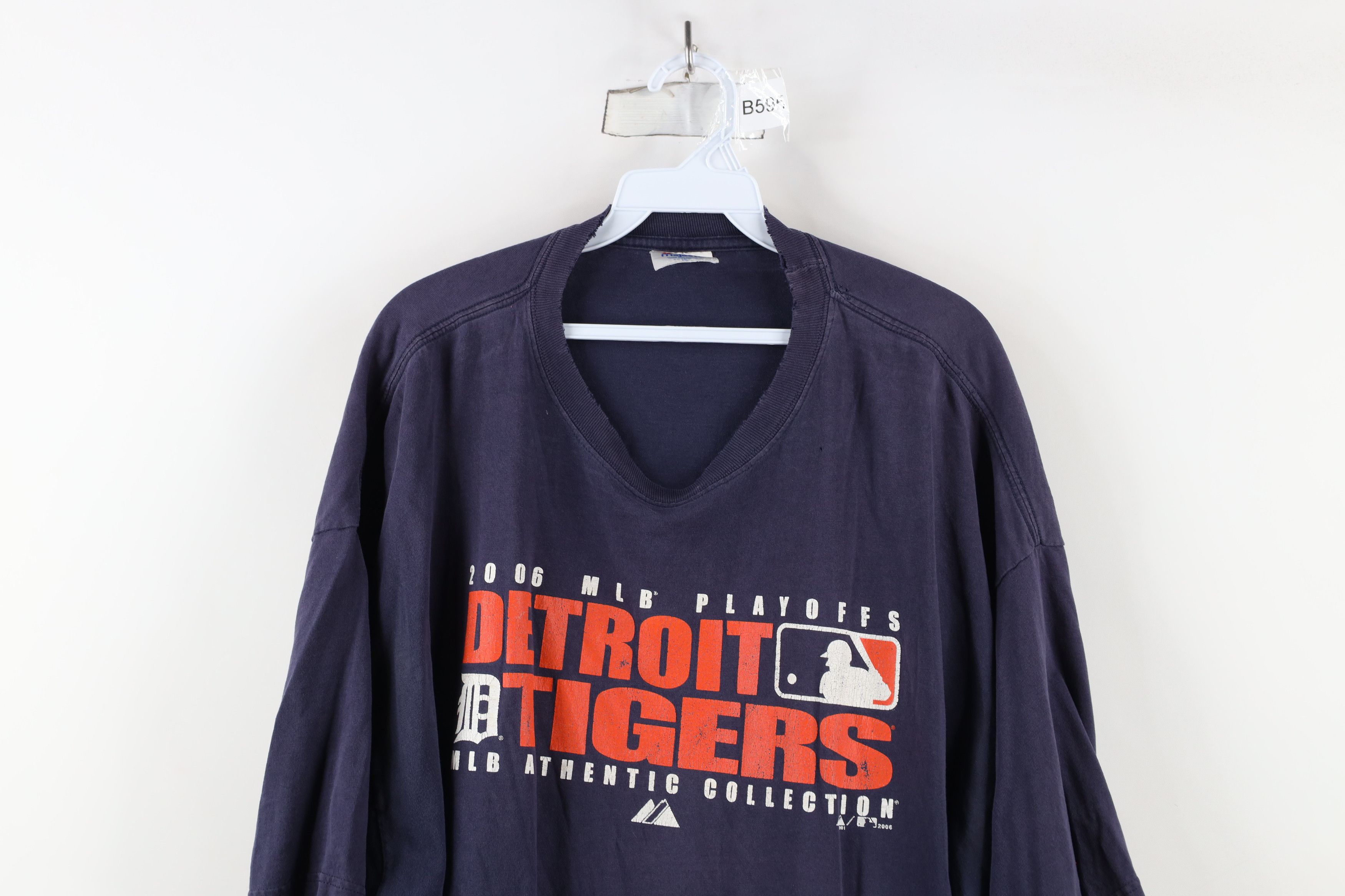 Majestic × Vintage Vintage Majestic Playoffs Detroit Tigers Baseball T-Shirt Size US XXL / EU 58 / 5 - 2 Thumbnail