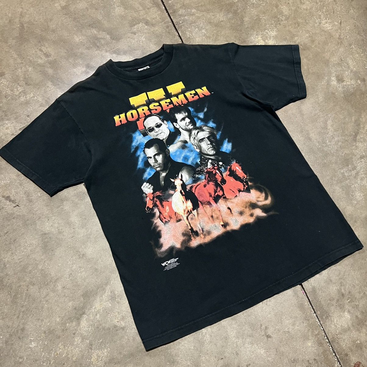 WWF Vintage 90s WCW Four Horseman Pro Wrestling Tshirt WWF Flair Size US L / EU 52-54 / 3 - 2 Thumbnail