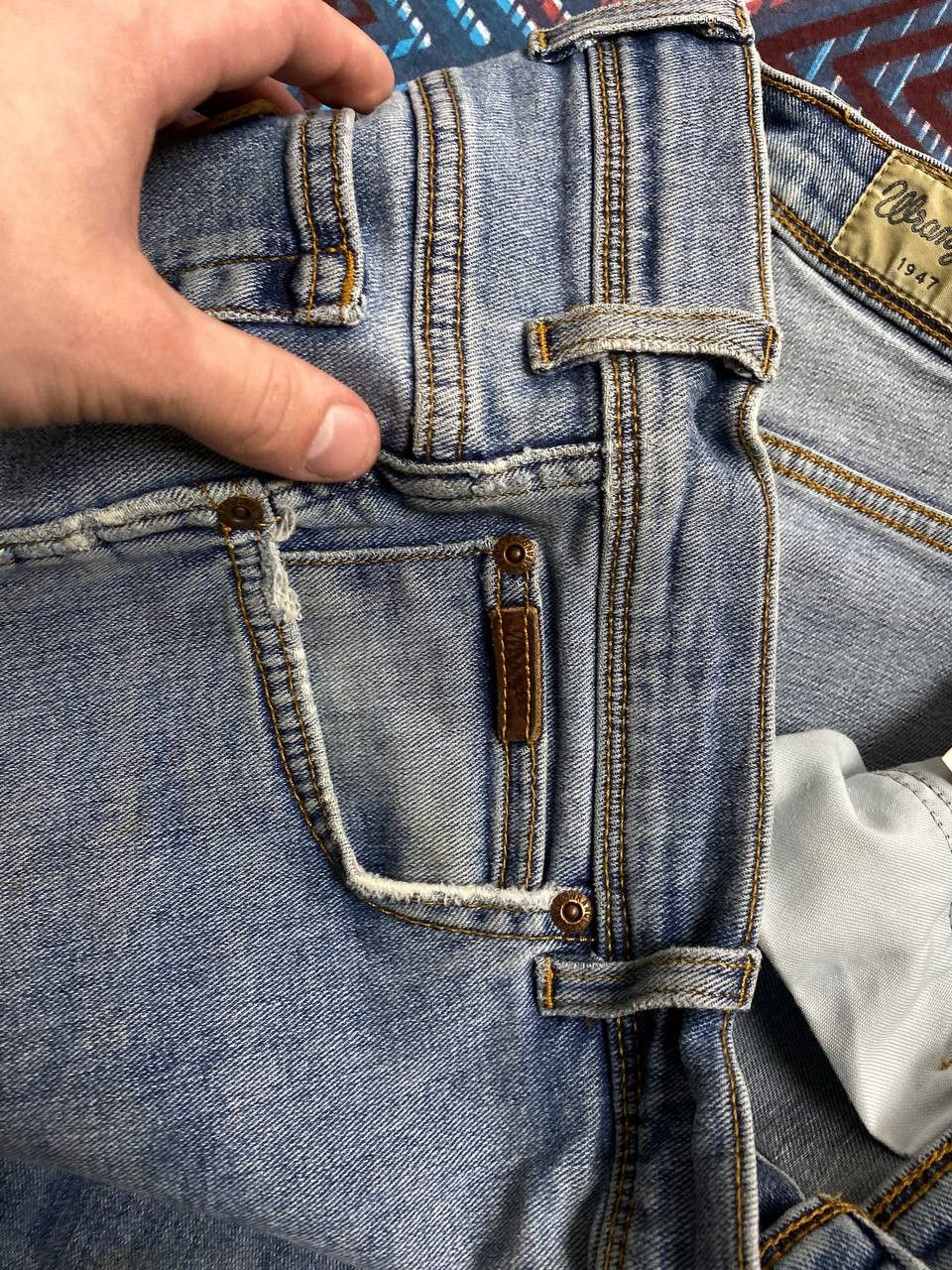 Vintage × Wrangler Wrangler Vintage Blue Distressed Denim F89 Size US 34 / EU 50 - 12 Thumbnail