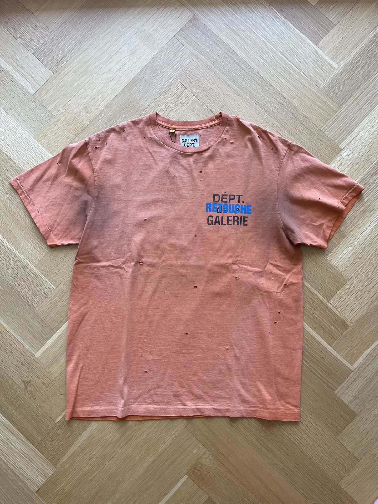 Gallery Dept. Gallery Dept Retouche Orange Distresed Tee Size US L / EU 52-54 / 3 - 1 Thumbnail