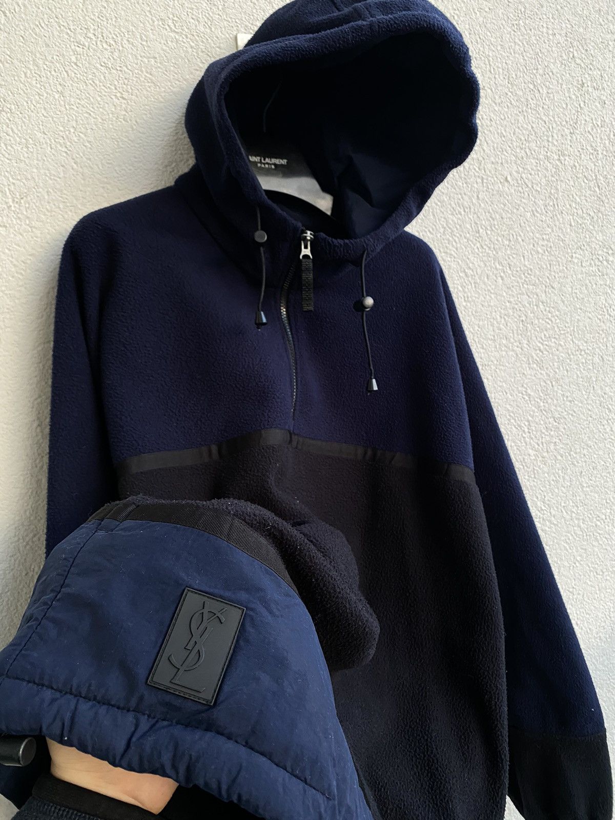 Yves Saint Laurent 90s Fleece YSL Jacket Anorak Zip YSL Bomber Black YSL Anorak Size US XL / EU 56 / 4 - 2 Thumbnail