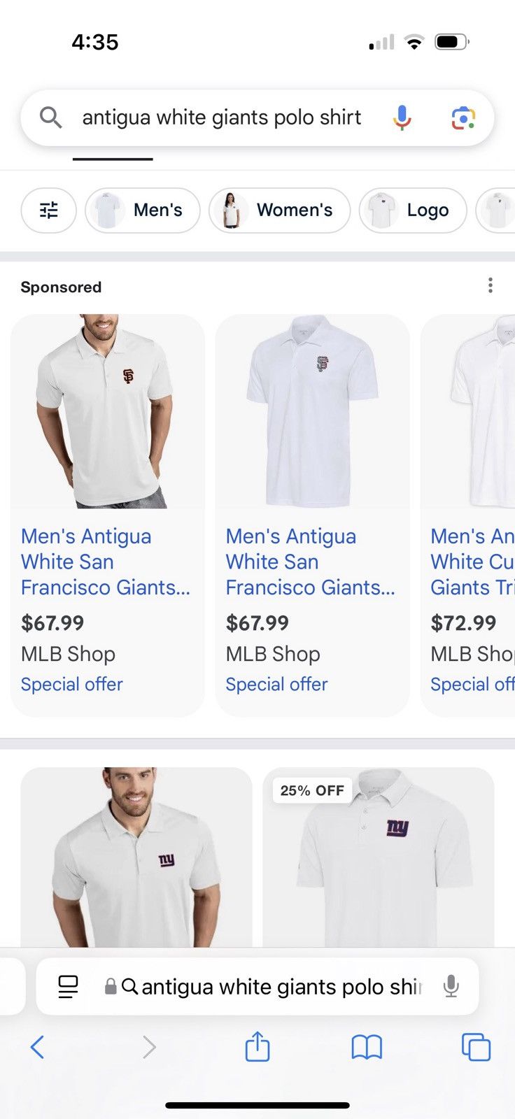 Antigua giants polo shirt Size US XL / EU 56 / 4 - 2 Thumbnail