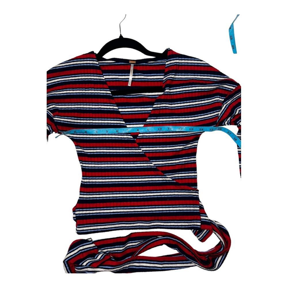 Free People Free People l Always With Me Striped Ribbed Faux Wrap Top XS Size XS / US 0-2 / IT 36-38 - 6 Thumbnail