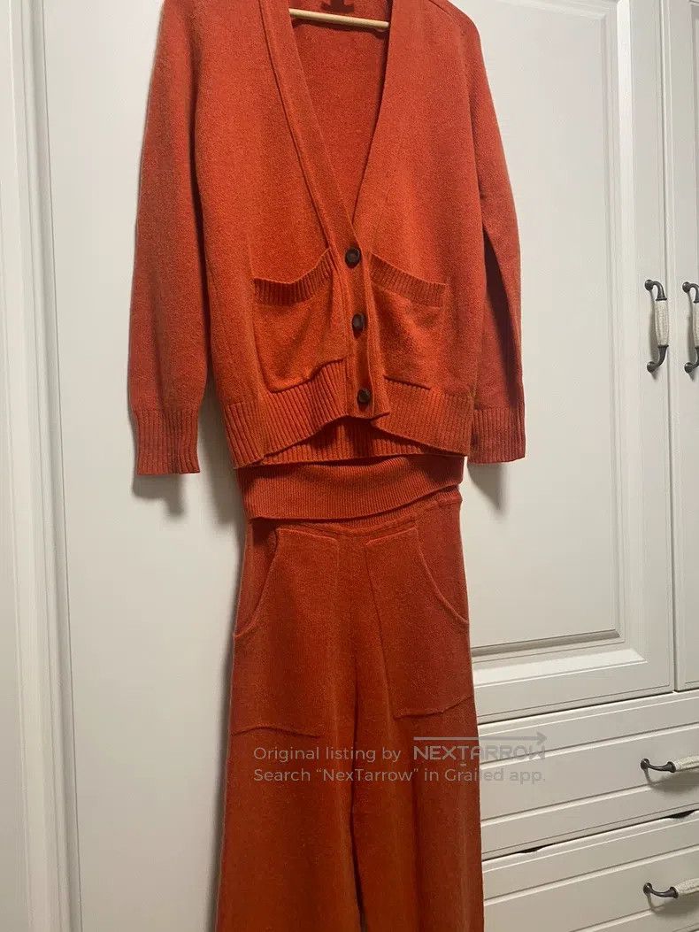 Hermes Hermes Cashmere orange suit Size XXS / US 00 / IT 34 - 1 Thumbnail